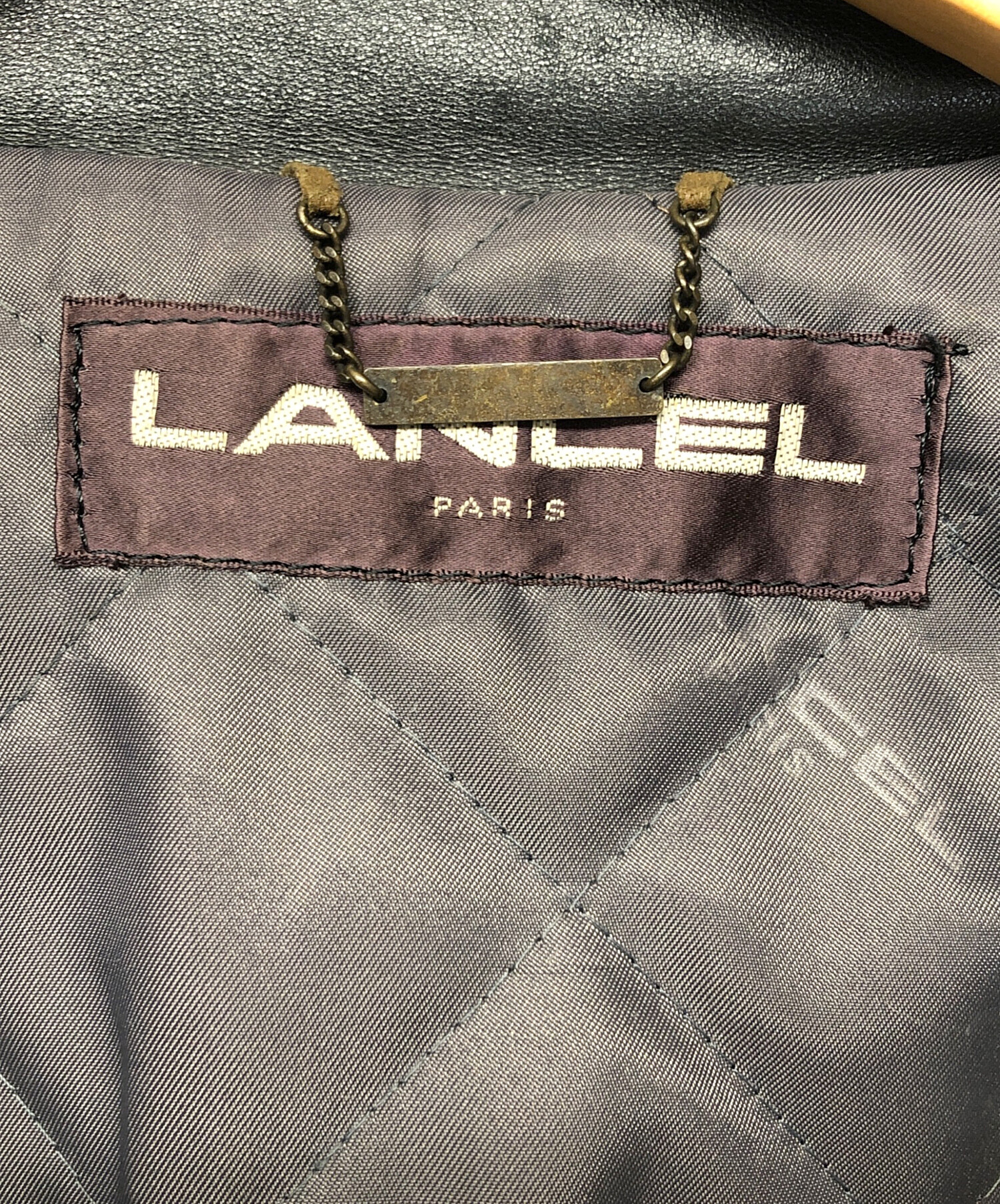 中古・古着通販】LANCEL (ランセル) レザージャケット ブラック サイズ