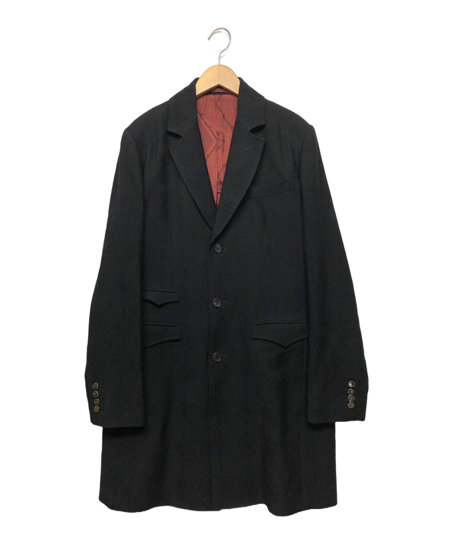 イロコイ　Iroquois ラムウールタータンチェックチェスターコート　グレー系 イロコイ Iroquois ラムウールタータンチェックチェスターコート