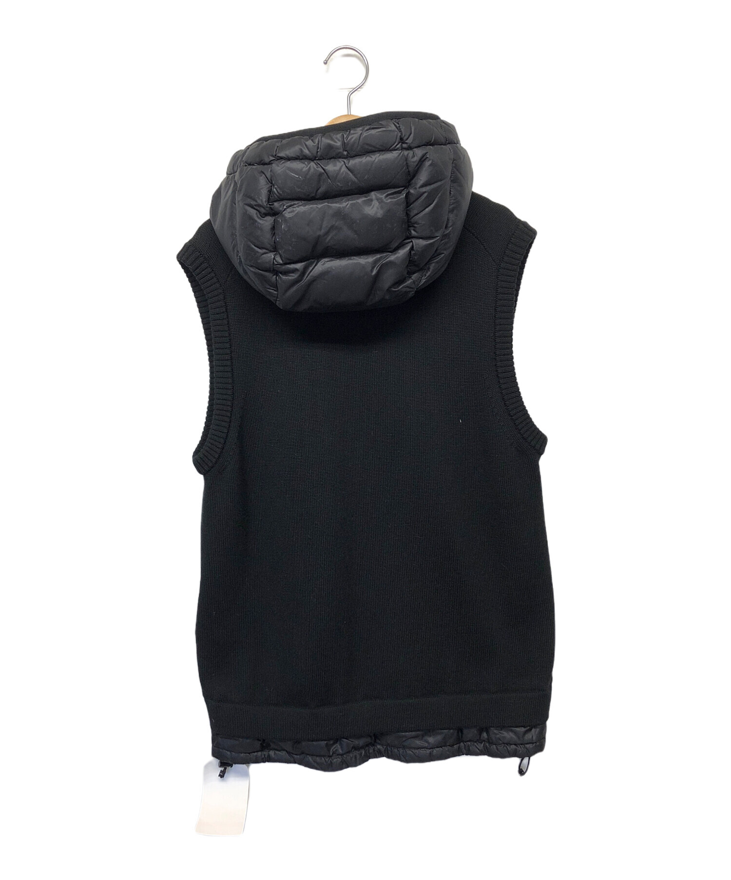 〔美品〕モンクレール　フードダウンニットベスト　ブラック　Ｍ　正規品 4D276 美品〕モンクレール フードダウンニットベスト ブラック M 正規