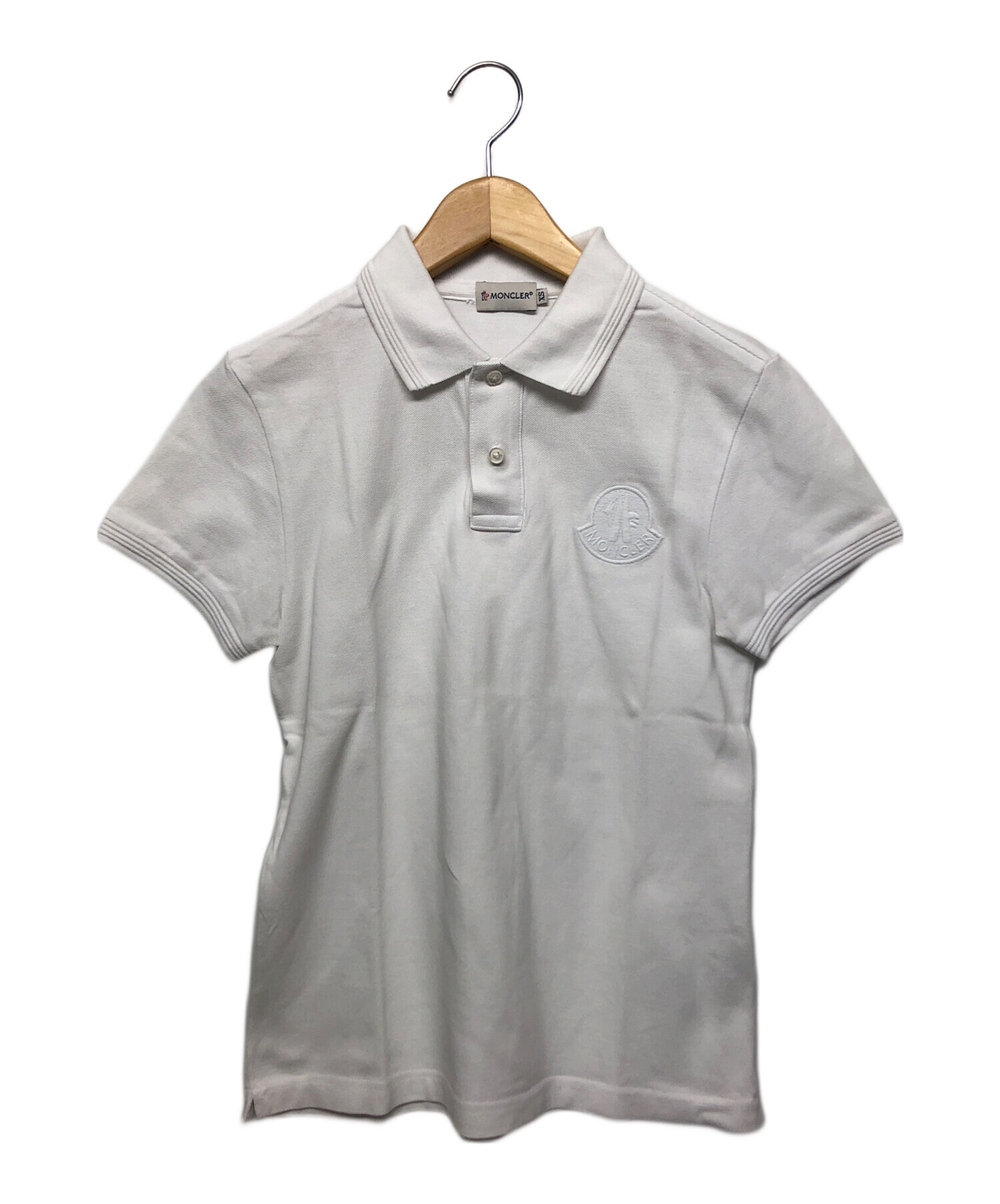 中古・古着通販】MONCLER (モンクレール) 胸ロゴポロシャツ ホワイト