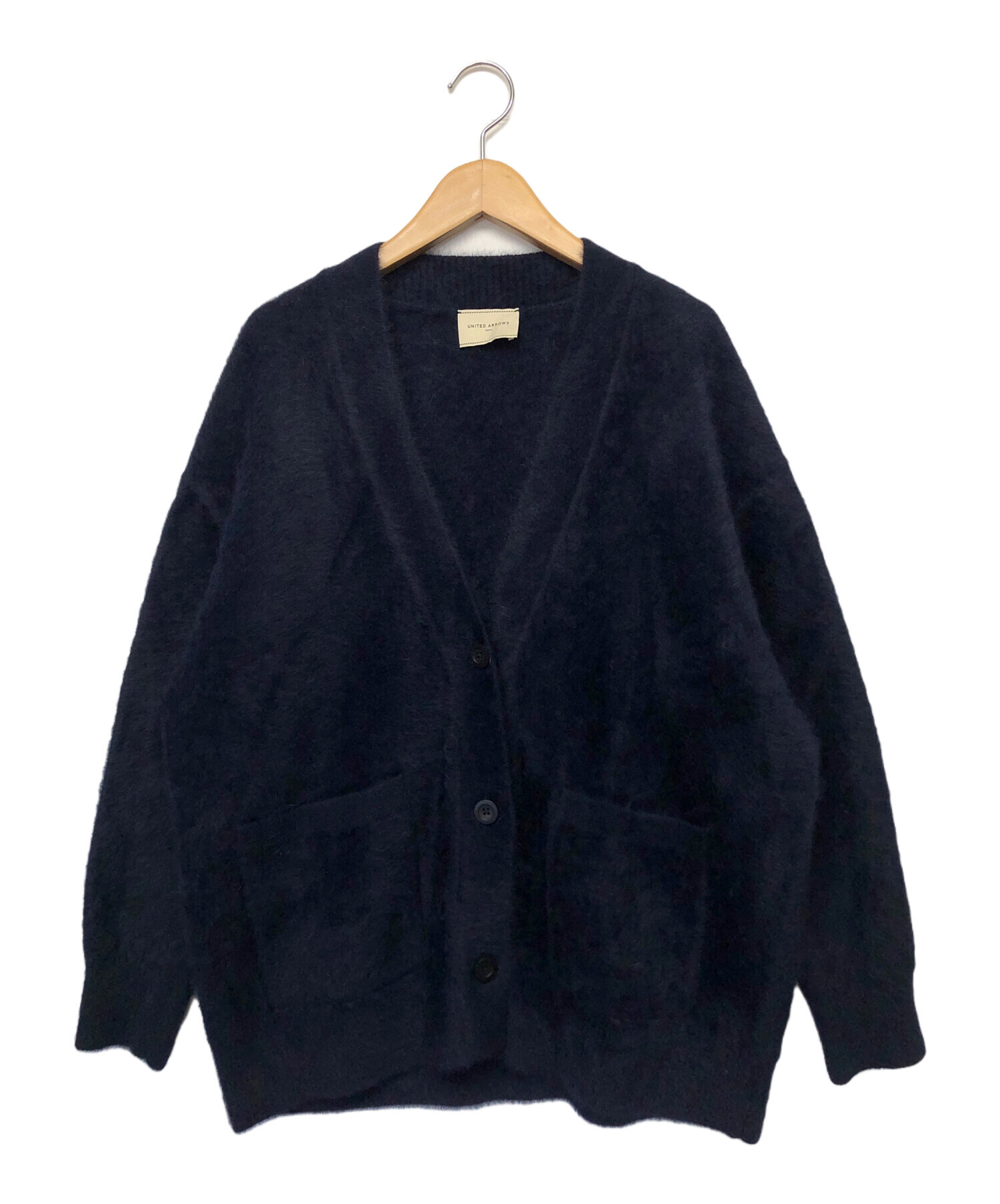 【BATONER】UNITED ARROWS ウールカーディガン[ネイビー/2] 中古・古着通販】UNITED ARROWS (ユナイテッドアローズ) カーディガン