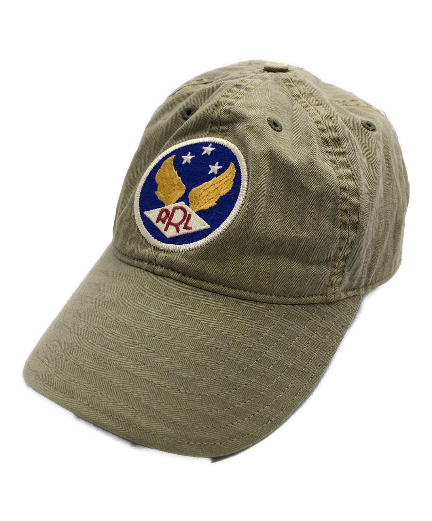 RRl刺繍ロゴ付きオリーブドラブキャップ RRl刺繍ロゴ付きオリーブドラブキャップ RRl刺繍ロゴ付きオリーブ