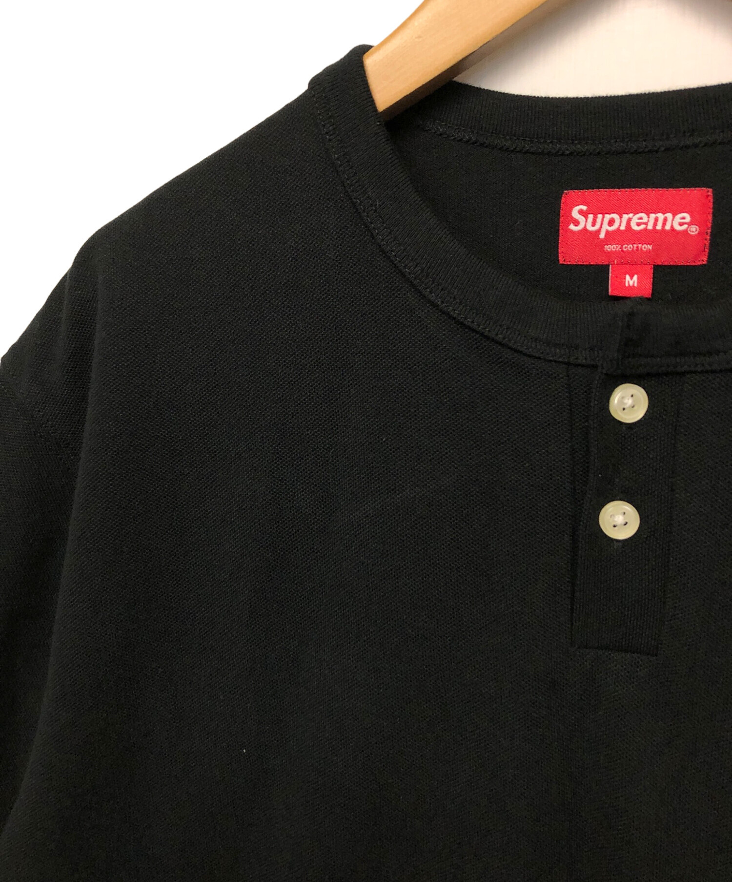 Supreme ボタン付きヘンリーネック Tシャツ S 美品】Supreme ボタン