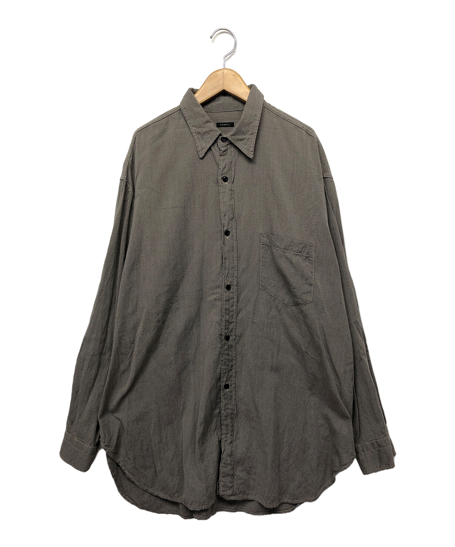 中古・古着通販】COMOLI (コモリ) ヨリ杢ワークシャツ グレー サイズ