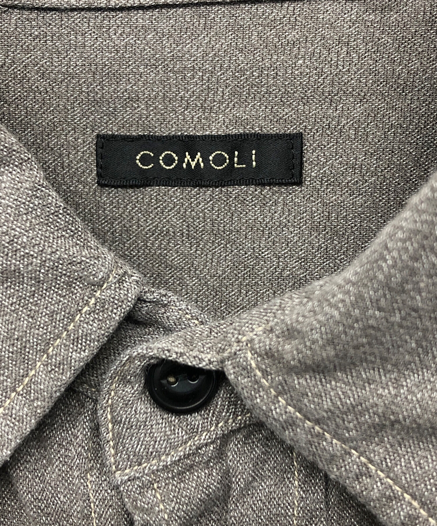中古・古着通販】COMOLI (コモリ) ヨリ杢ワークシャツ グレー サイズ