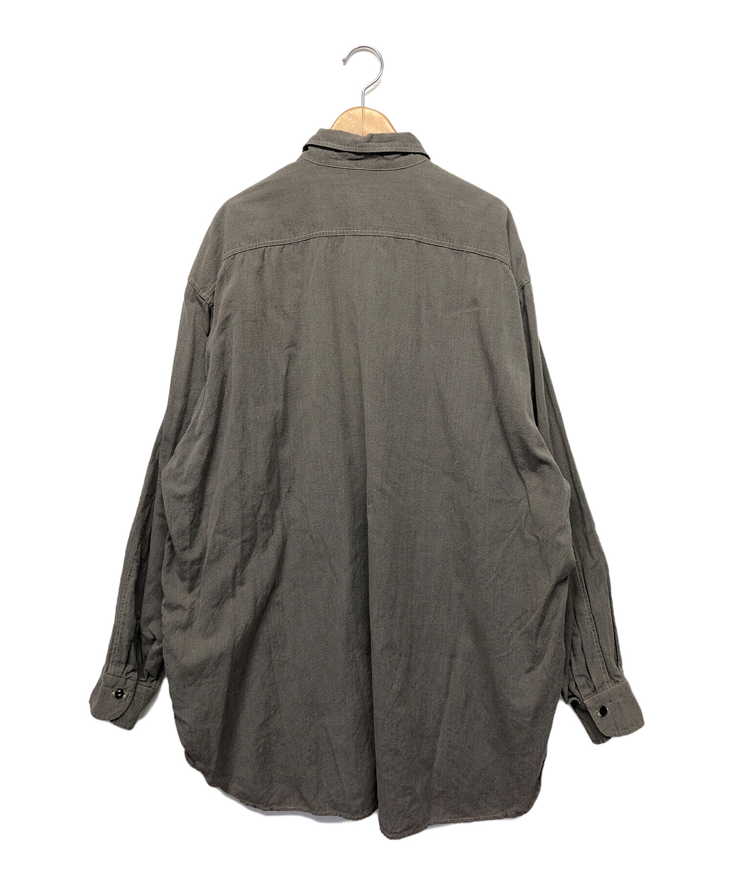 中古・古着通販】COMOLI (コモリ) ヨリ杢ワークシャツ グレー サイズ