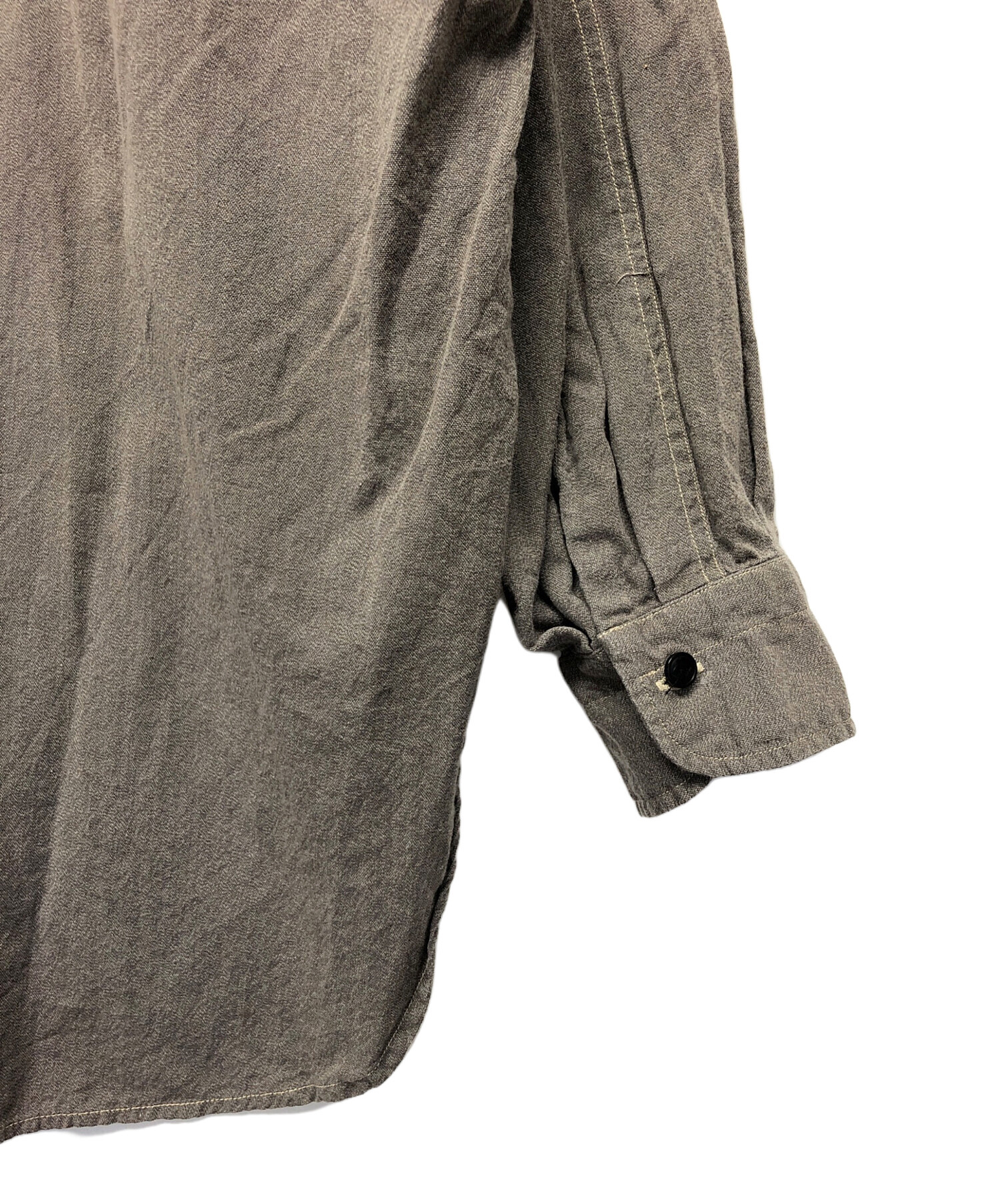 中古・古着通販】COMOLI (コモリ) ヨリ杢ワークシャツ グレー サイズ