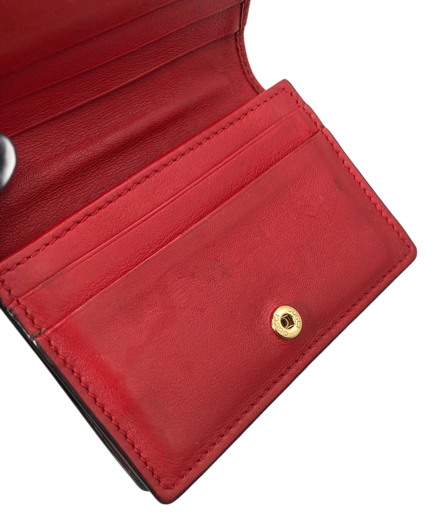 中古・古着通販】GUCCI (グッチ) 財布 レッド×ベージュ｜ブランド 