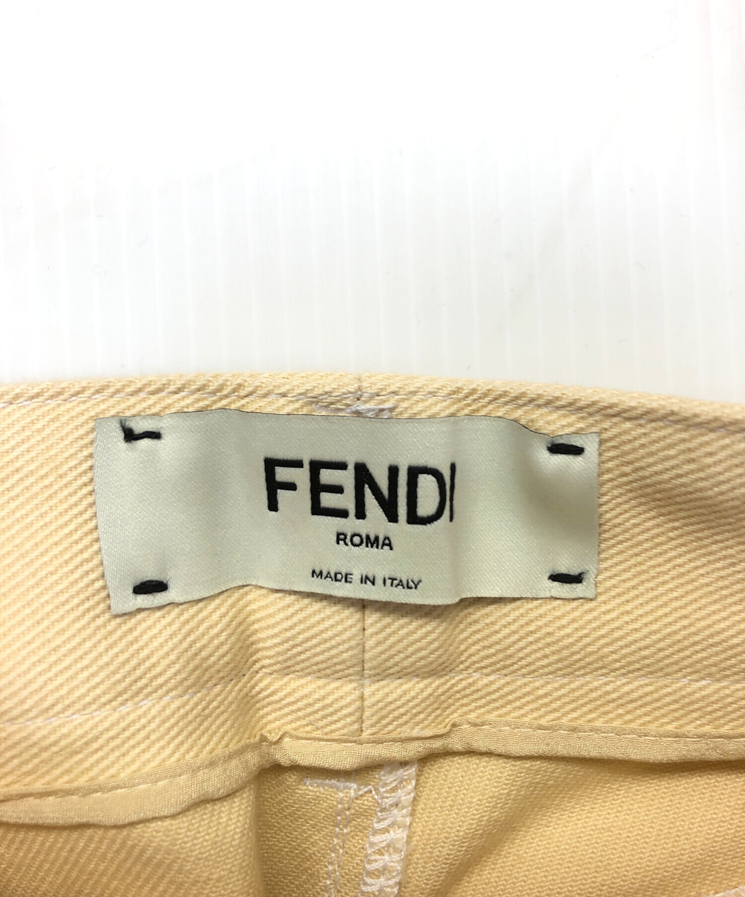 中古・古着通販】FENDI (フェンディ) ストレートデニムパンツ ベージュ