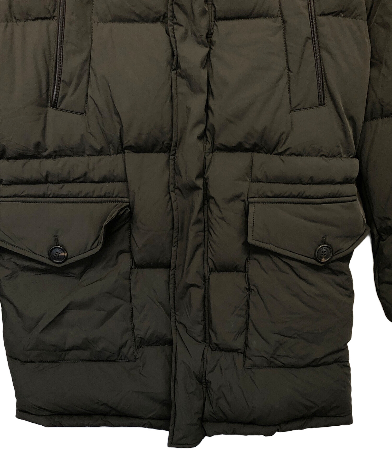 dunhill オリーブグリーンダウンジャケット 中古・古着通販】dunhill (ダンヒル) ダウンコート オリーブ サイズ