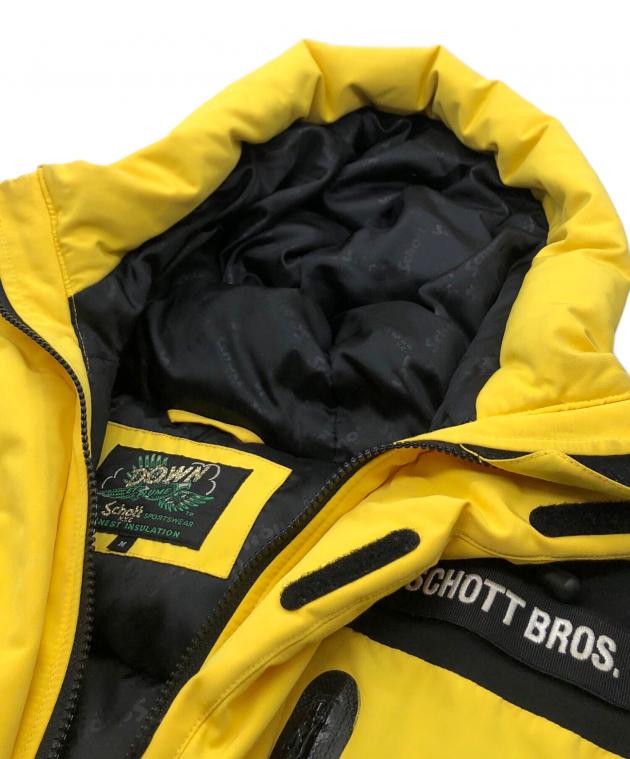 【ほぼ新品）SCHOTT BROS. ダウン 黒・白・黄色 スプラッターパターン 中古・古着通販】SCHOTT BROS. (ショットブロス) ダウンジャケット