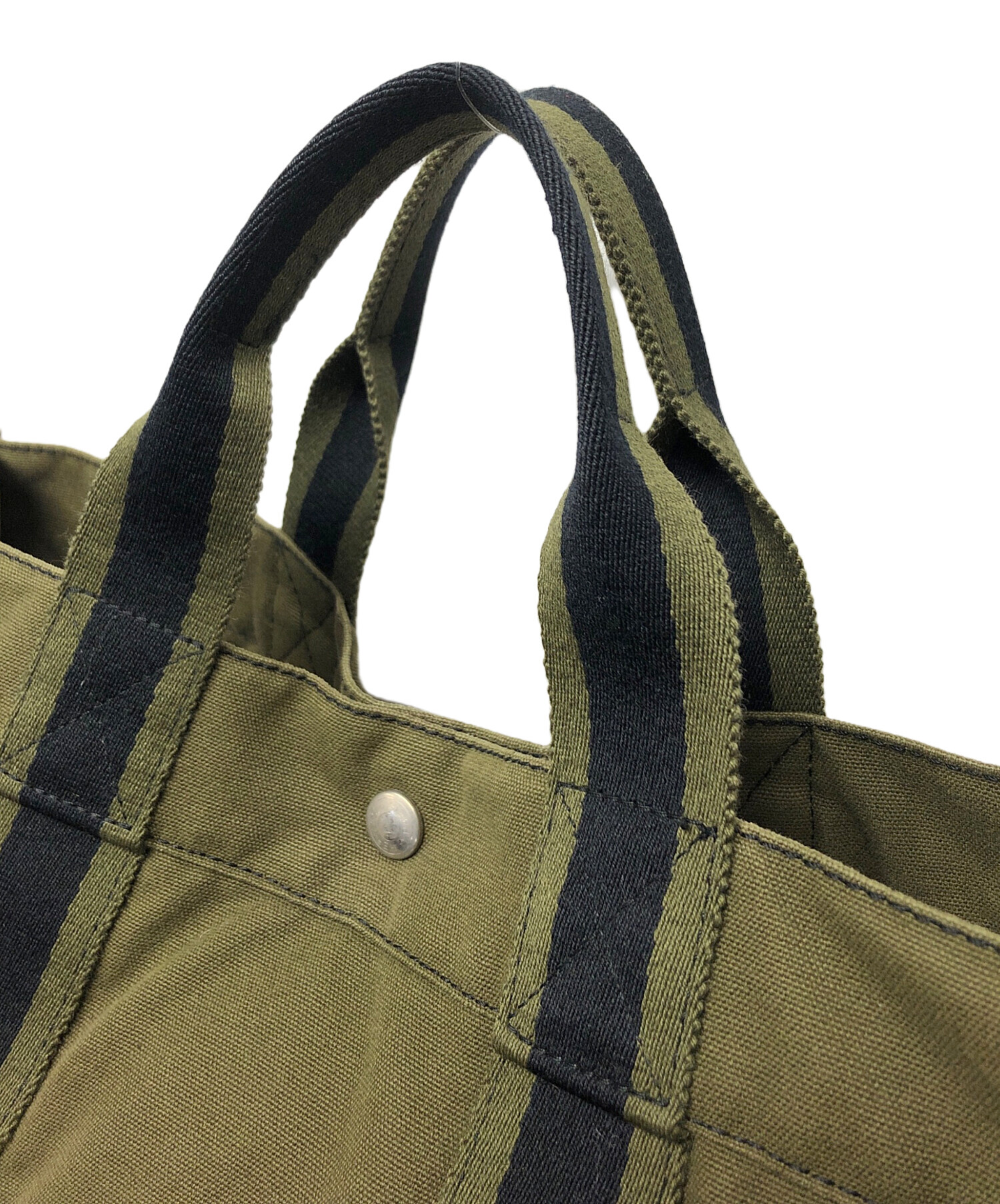HERMES エルメス フールトゥMM キャンバス トートバッグ ネイビー
