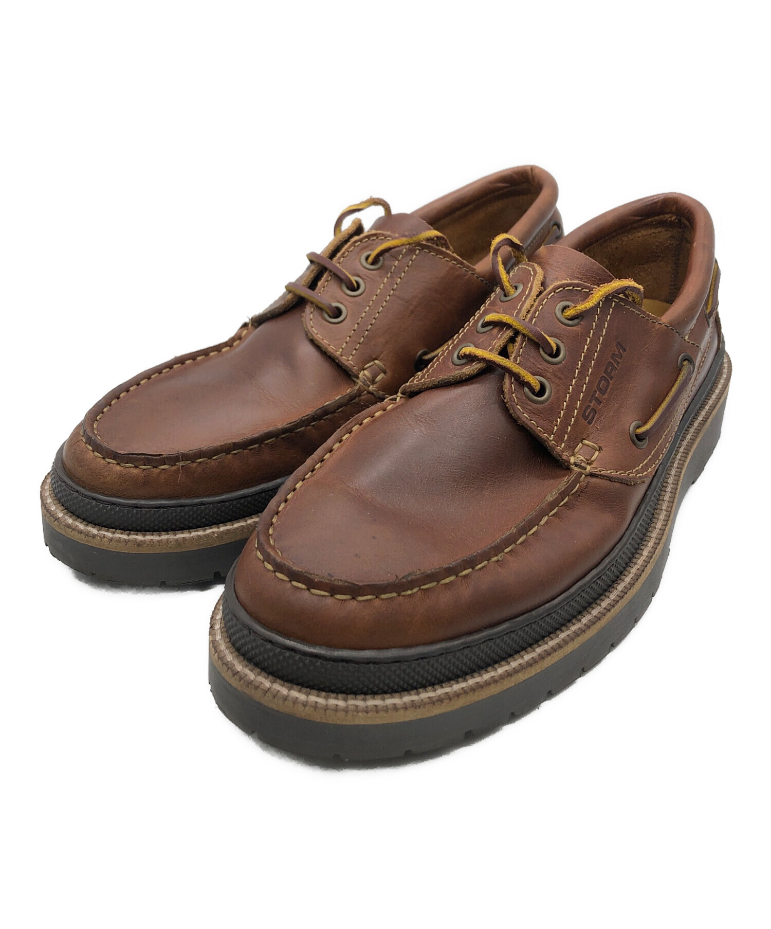 【美品】ストーム STORM デッキシューズ 26.5 中古・古着通販】STORM (ストーム) デッキシューズ ブラウン サイズ