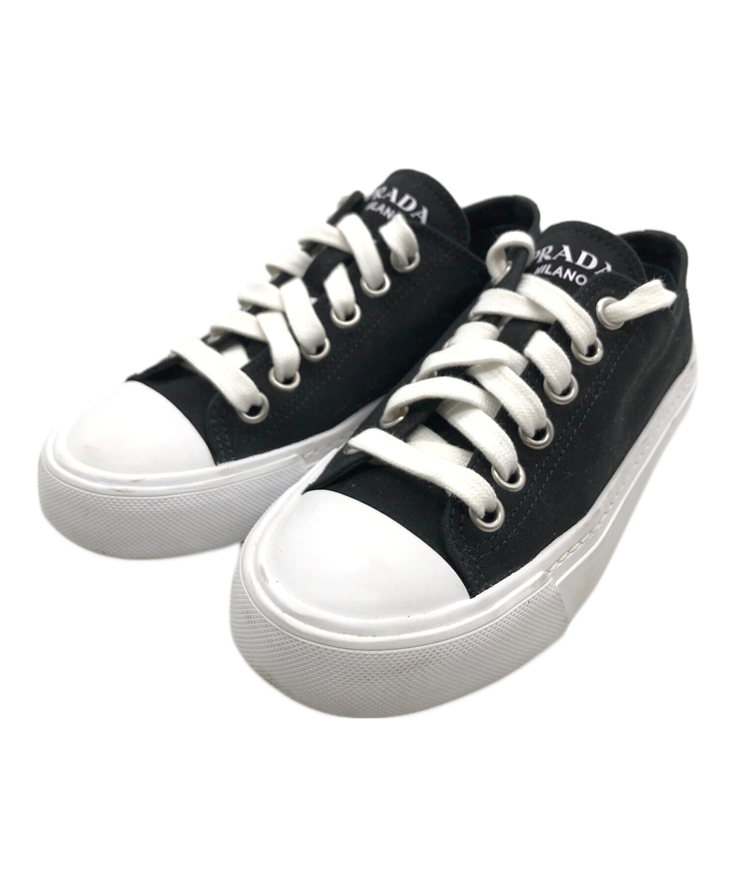 中古・古着通販】PRADA (プラダ) スニーカー ブラック サイズ:36.5 