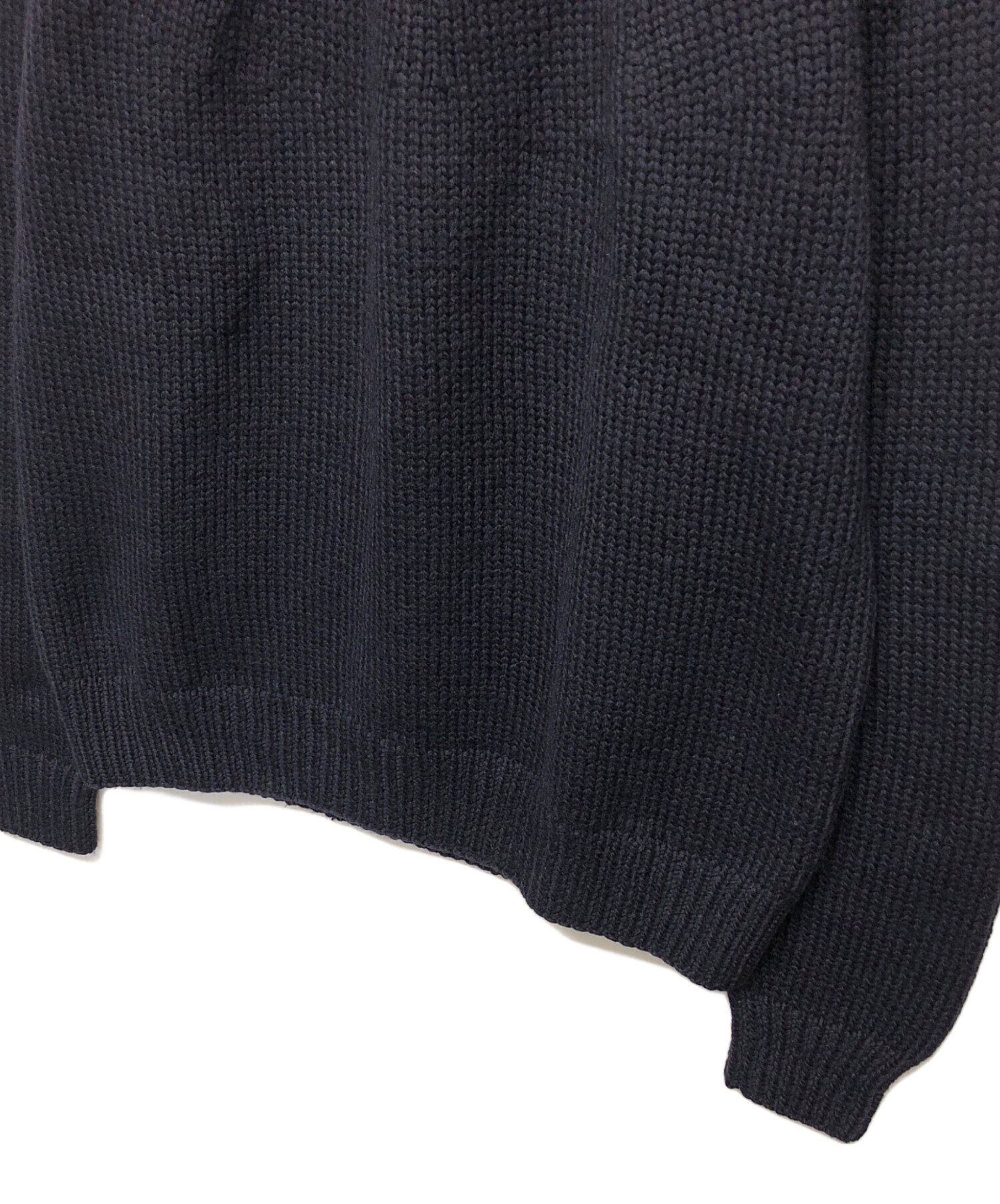 comoli ハンドクルーネックニット ネイビー