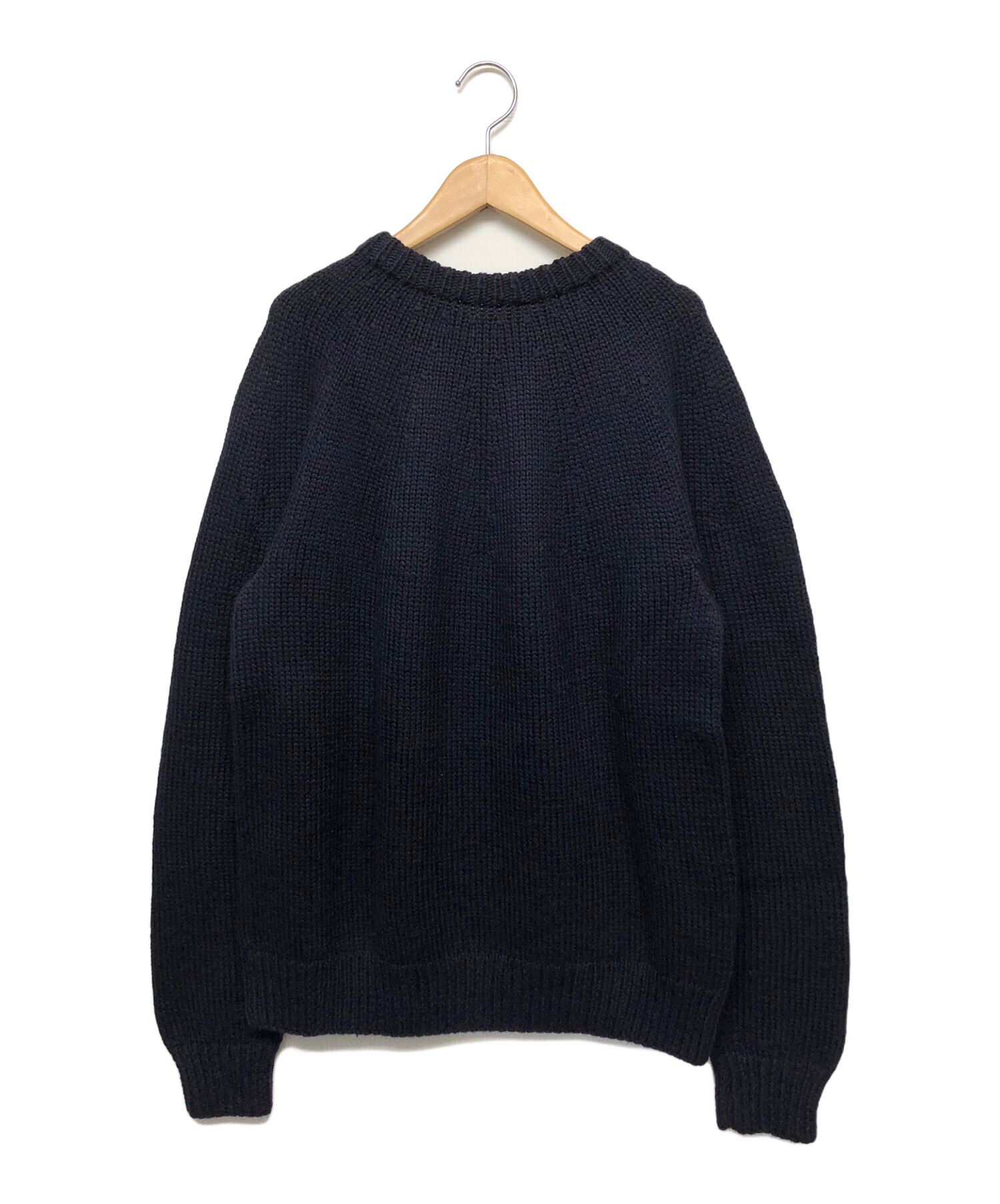 中古・古着通販】COMOLI (コモリ) ハンドクルーネックニット ネイビー