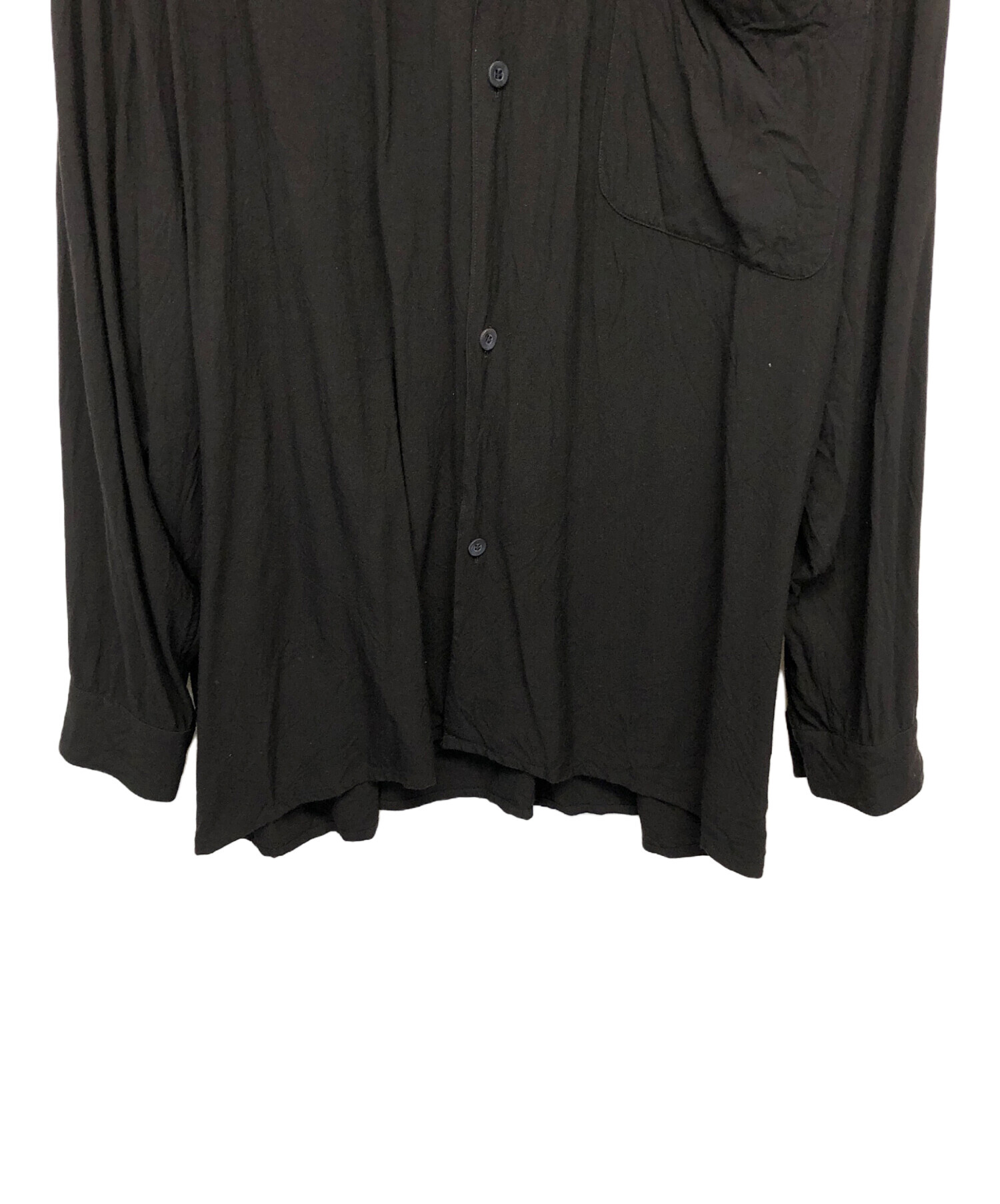 中古・古着通販】COMOLI (コモリ) シャツ ブラック サイズ:4｜ブランド