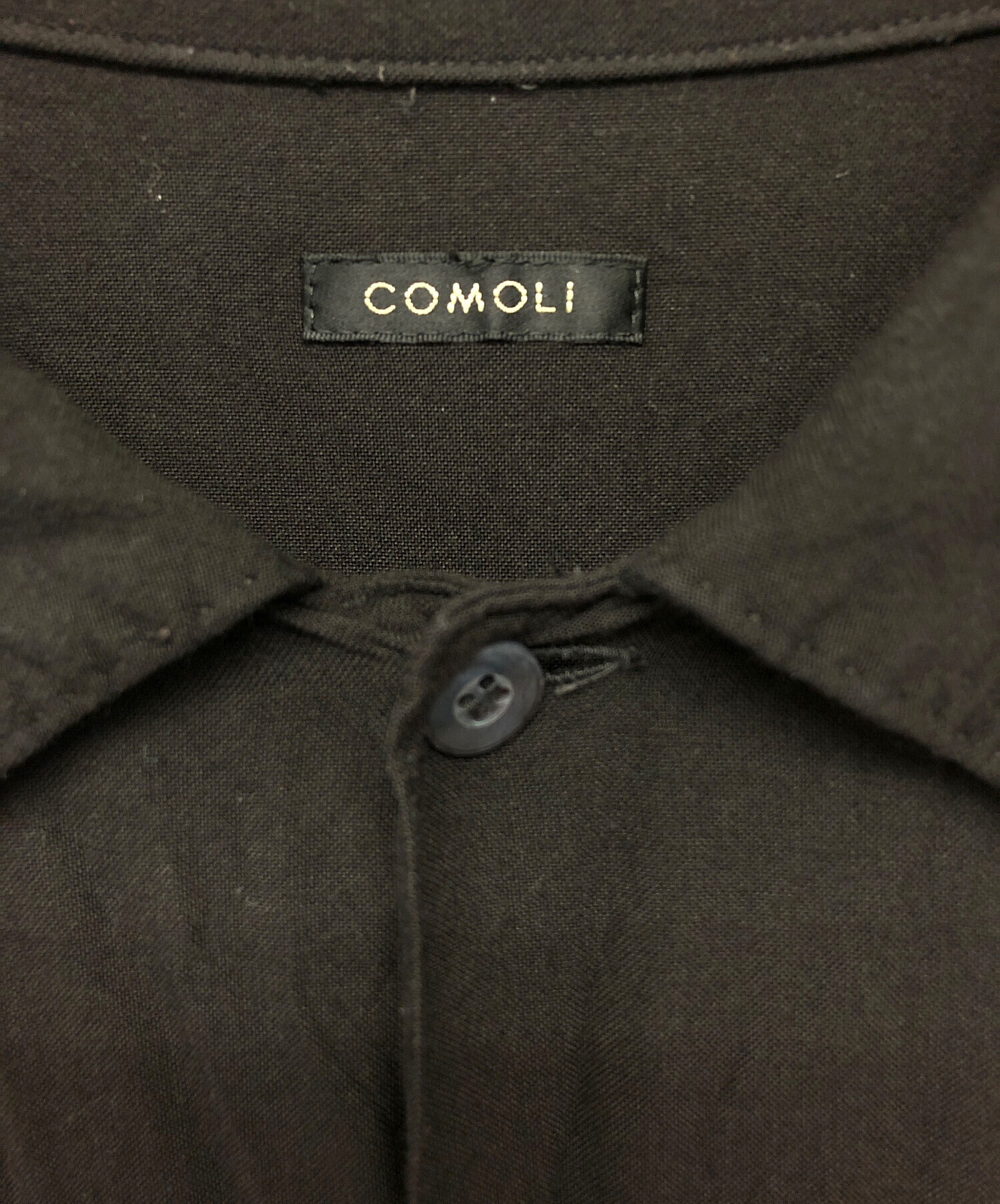 中古・古着通販】COMOLI (コモリ) シャツ ブラック サイズ:4｜ブランド