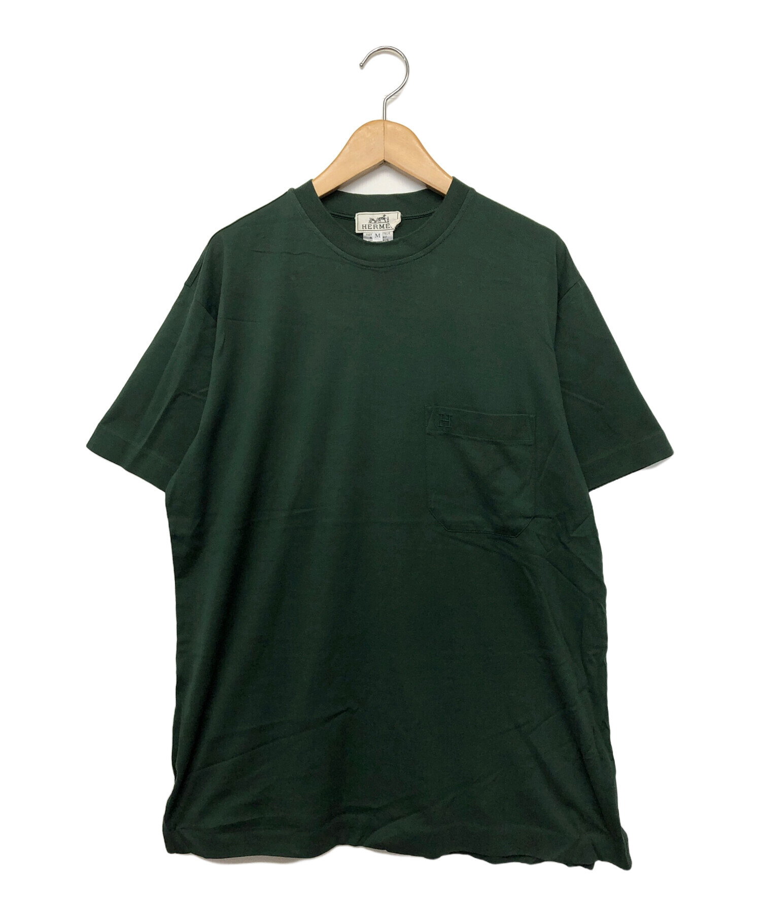 中古・古着通販】HERMES (エルメス) ポケットTシャツ グリーン サイズ 