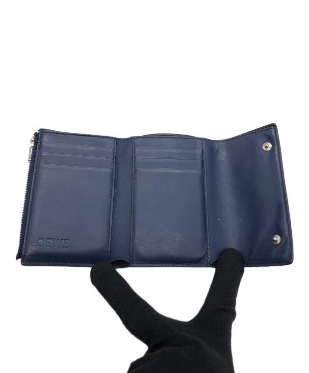 中古・古着通販】LOEWE (ロエベ) 3つ折り財布 ネイビー｜ブランド