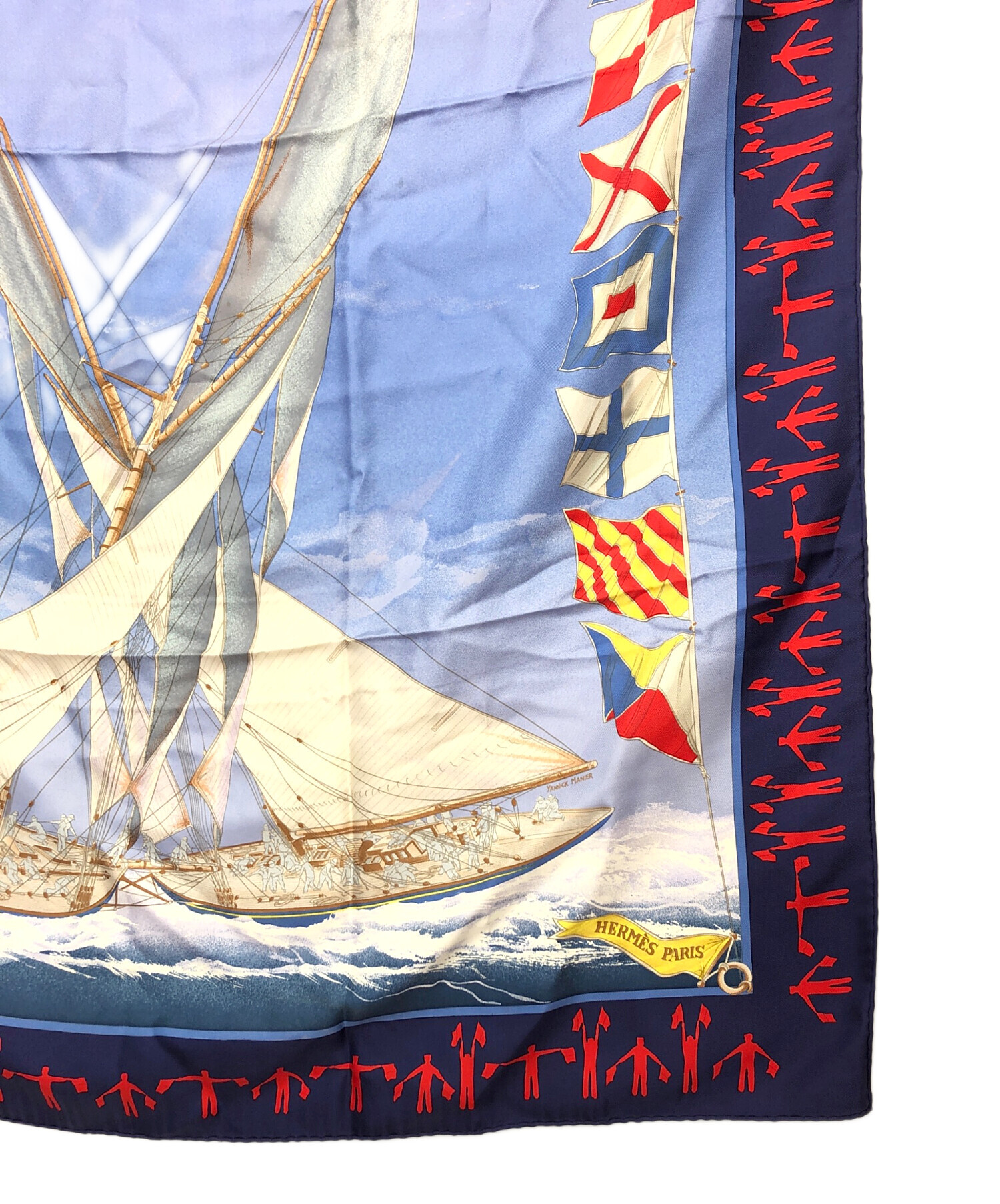 BCAY0005】HERMES エルメス カレ90 Yannick Manier ヨット EN COURSE
