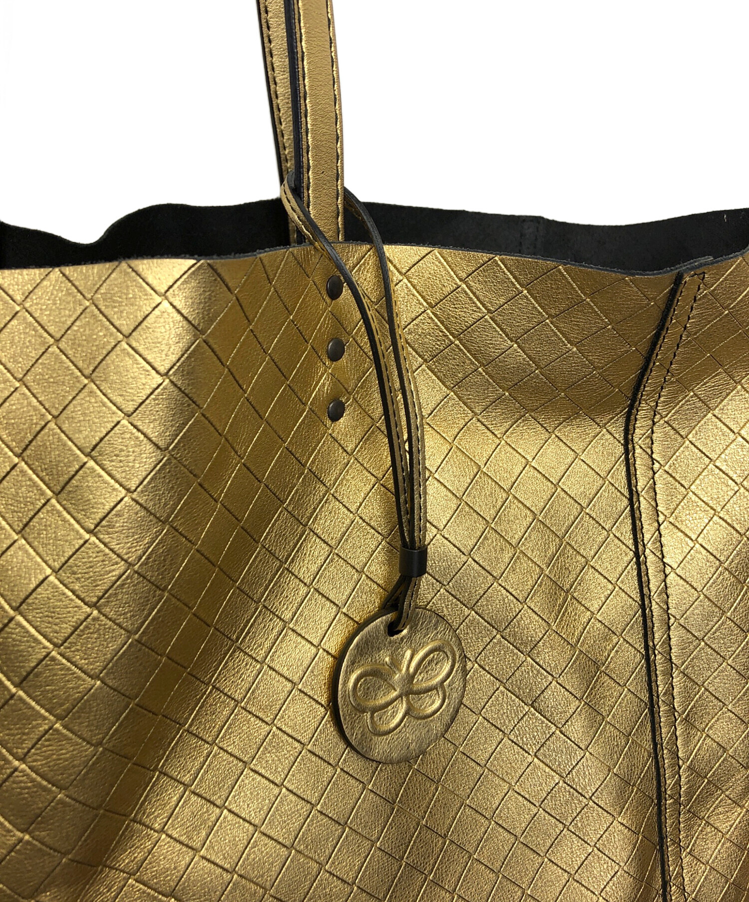 本物 ボッテガ ヴェネタ BOTTEGA VENETA イントレッチオ ミラージュ ショルダーバッグ トートバッグ レザー ゴールド バッグ 中古 BOTTEGA VENETA - 本物 ボッテガ ヴェネタ BOTTEGA VENETA