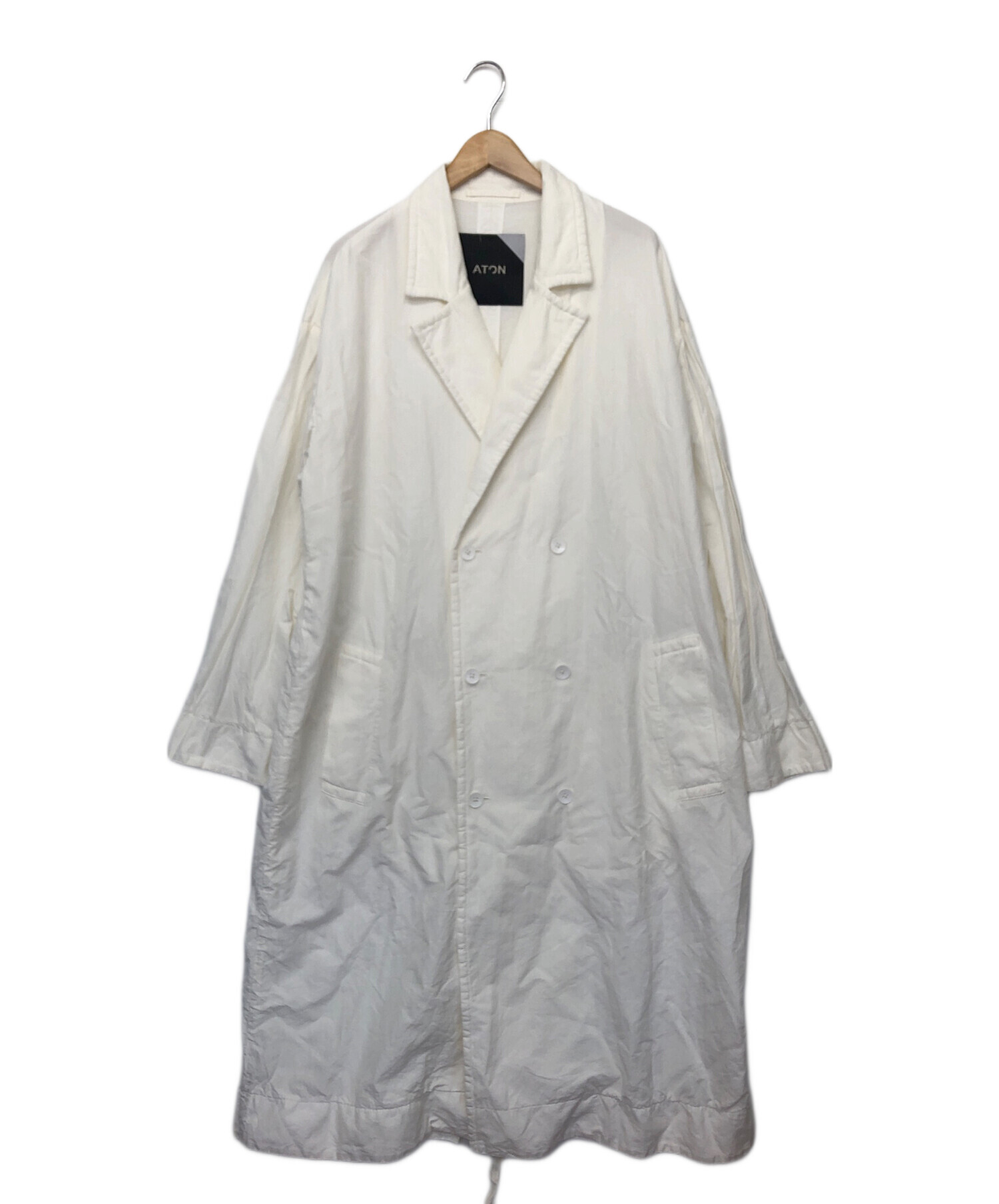 中古・古着通販】ATON (エイトン) ロングコート ホワイト サイズ:06