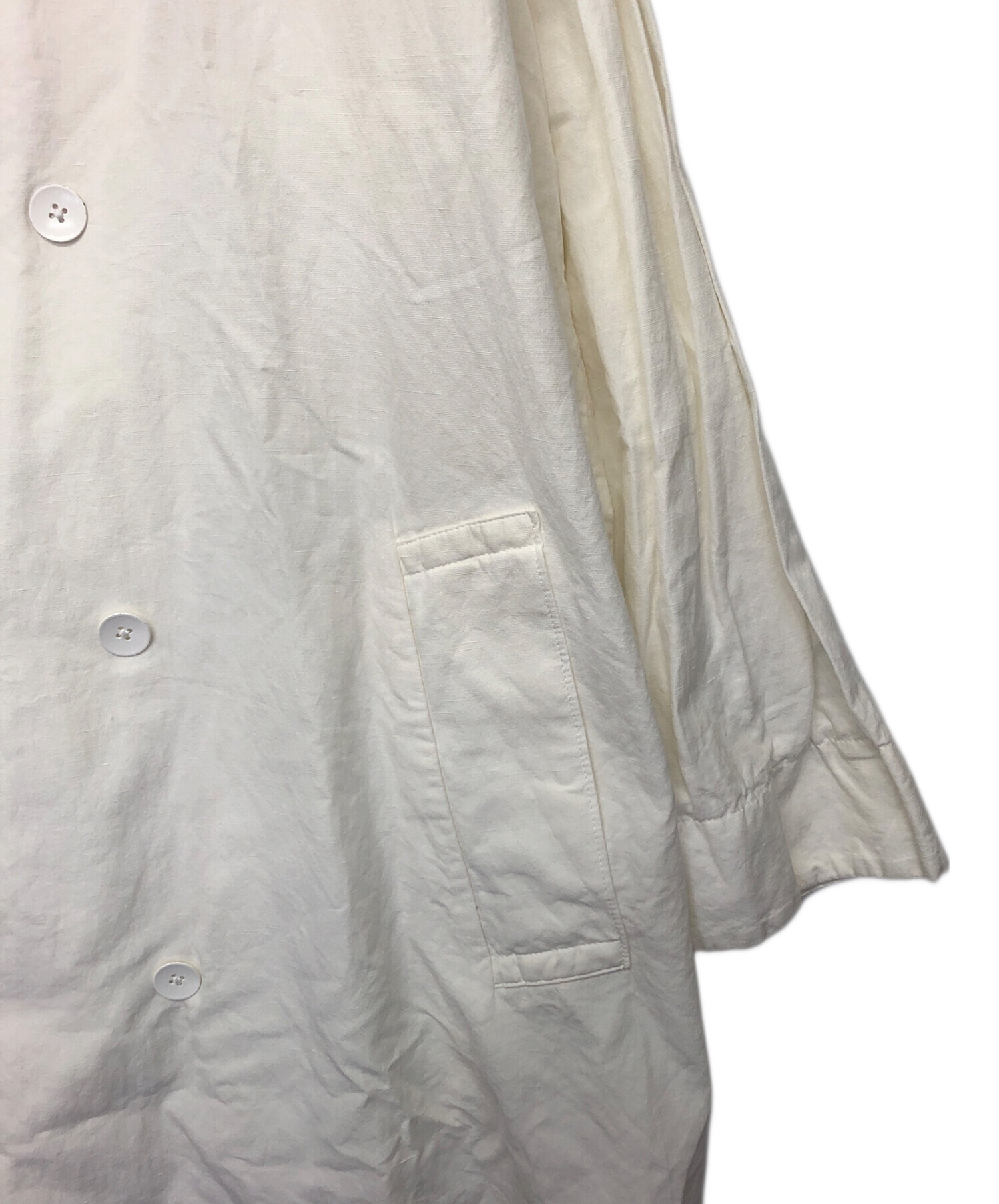 中古・古着通販】ATON (エイトン) ロングコート ホワイト サイズ:06