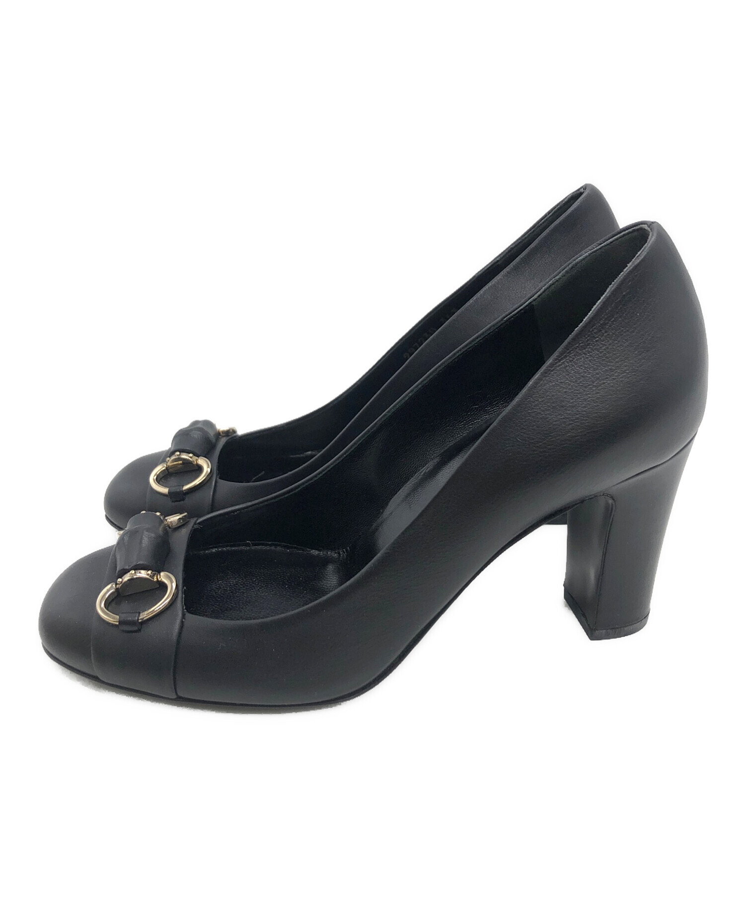 中古・古着通販】GUCCI (グッチ) ホースビットパンプス ブラック