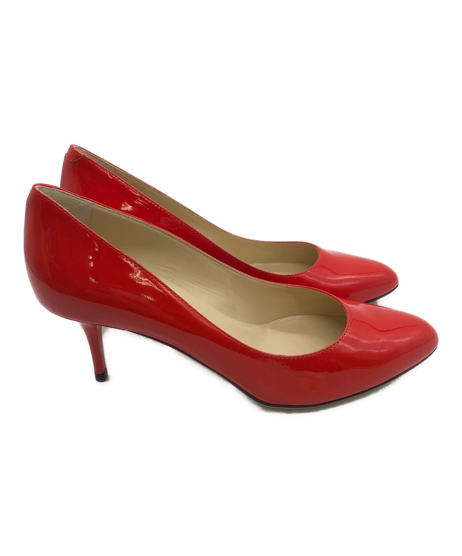 中古・古着通販】JIMMY CHOO (ジミーチュウ) ヒールパンプス レッド