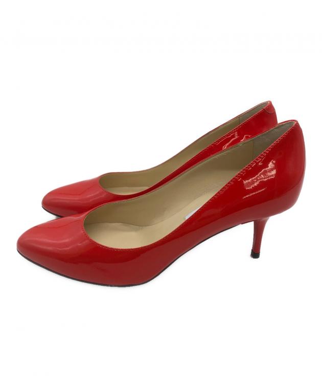 ✨極美品　ジミーチュウ　エナメル　オープントゥ　ハイヒール　パンプス　レッド 中古・古着通販】JIMMY CHOO (ジミーチュウ) ヒールパンプス レッド