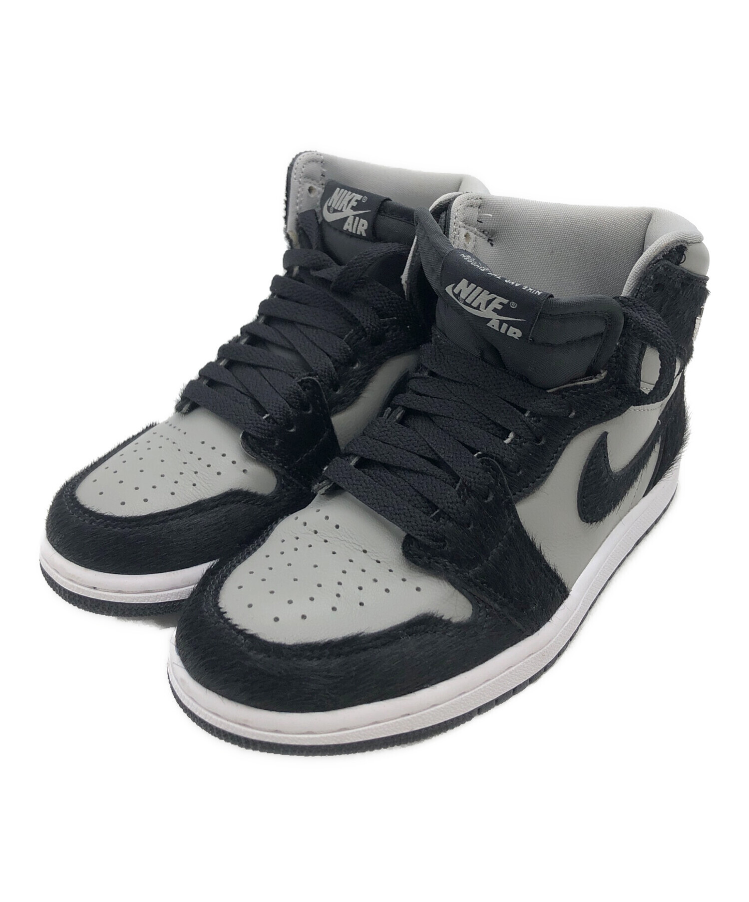 Nike Air Jordan 1 Retoro Hi OGブラックグレーwmn-イタリア製p.v.s