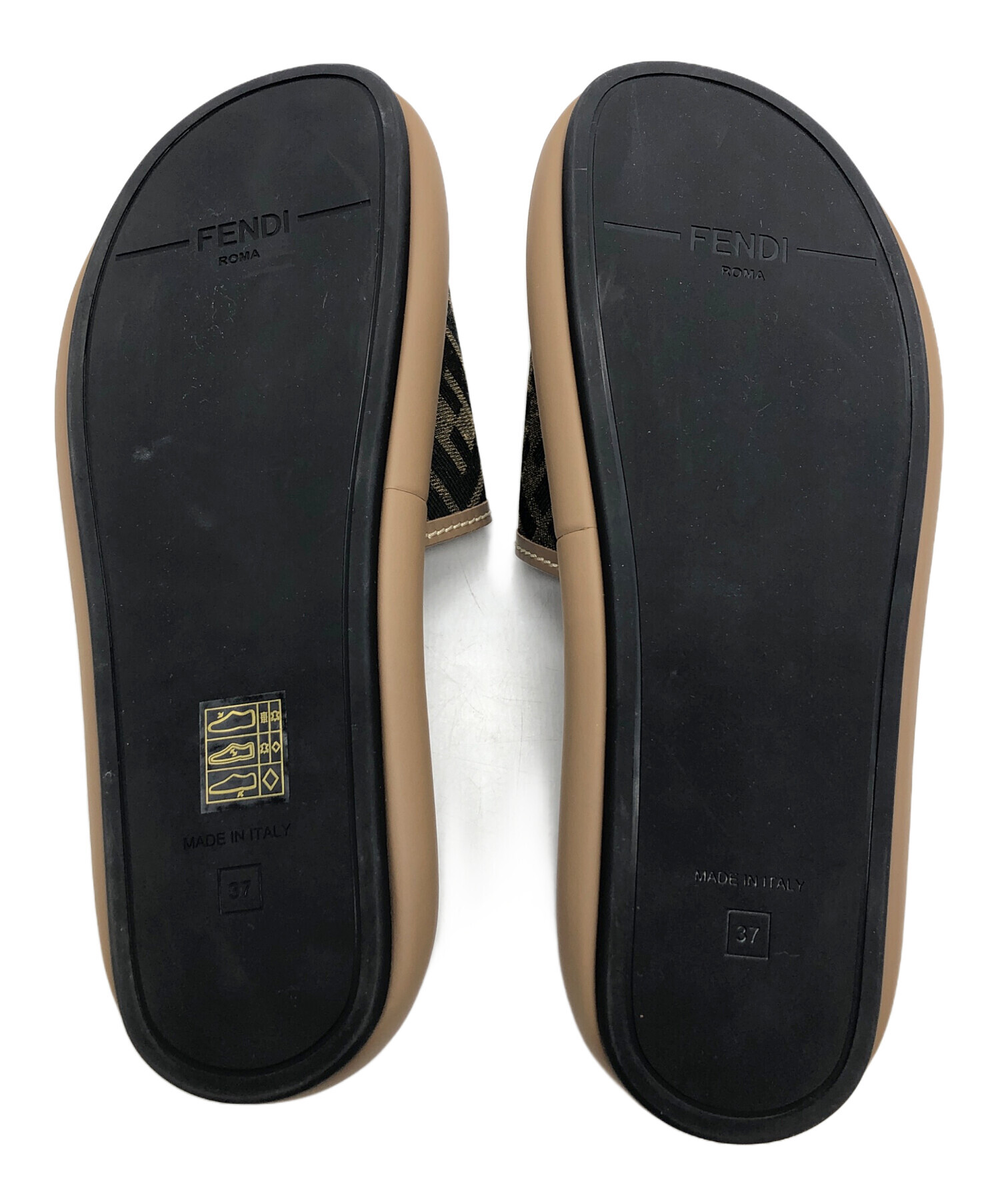 中古・古着通販】FENDI (フェンディ) FEEL スライドサンダル ベージュ 