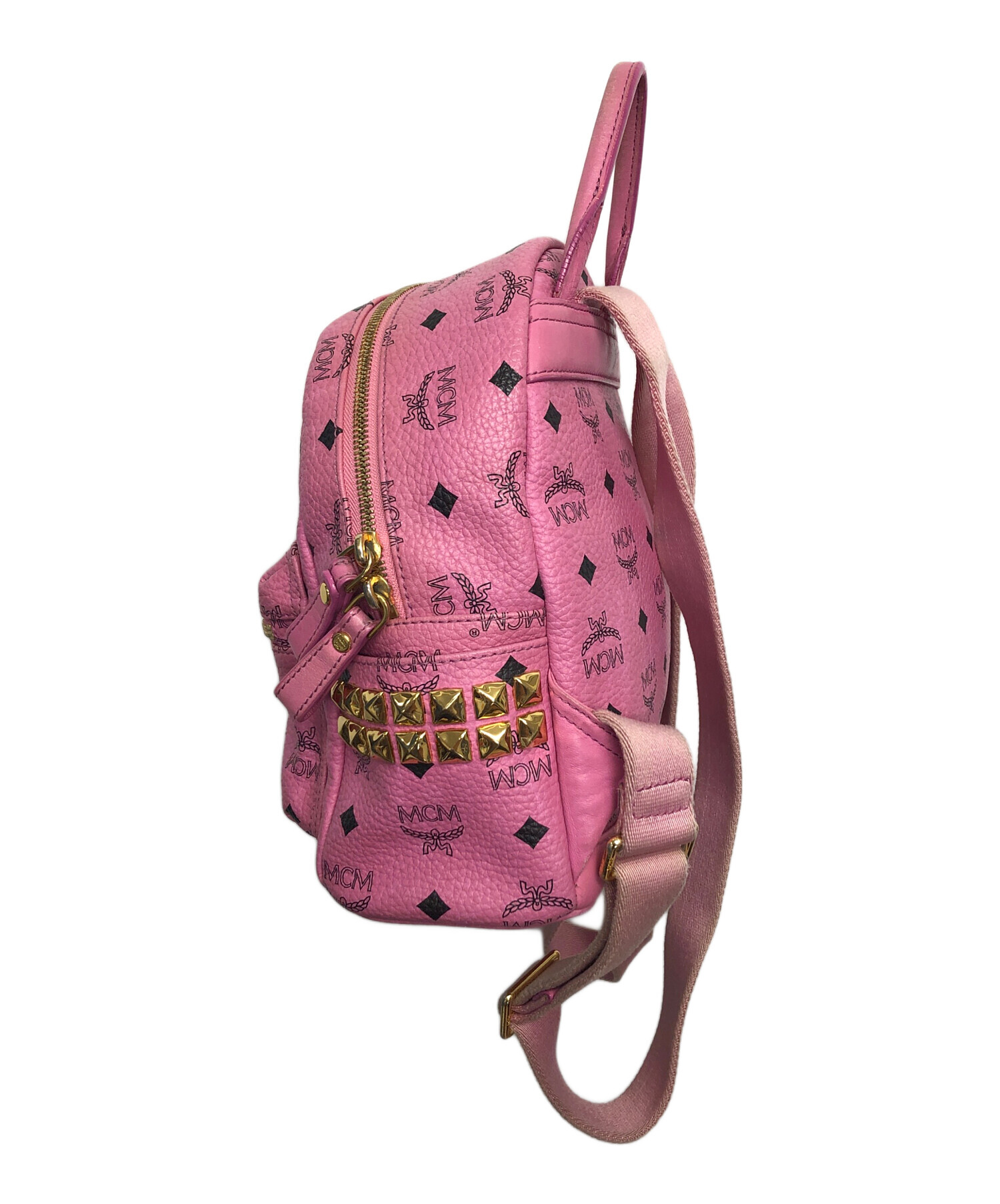 中古・古着通販】MCM (エムシーエム) スタッズリュック ピンク