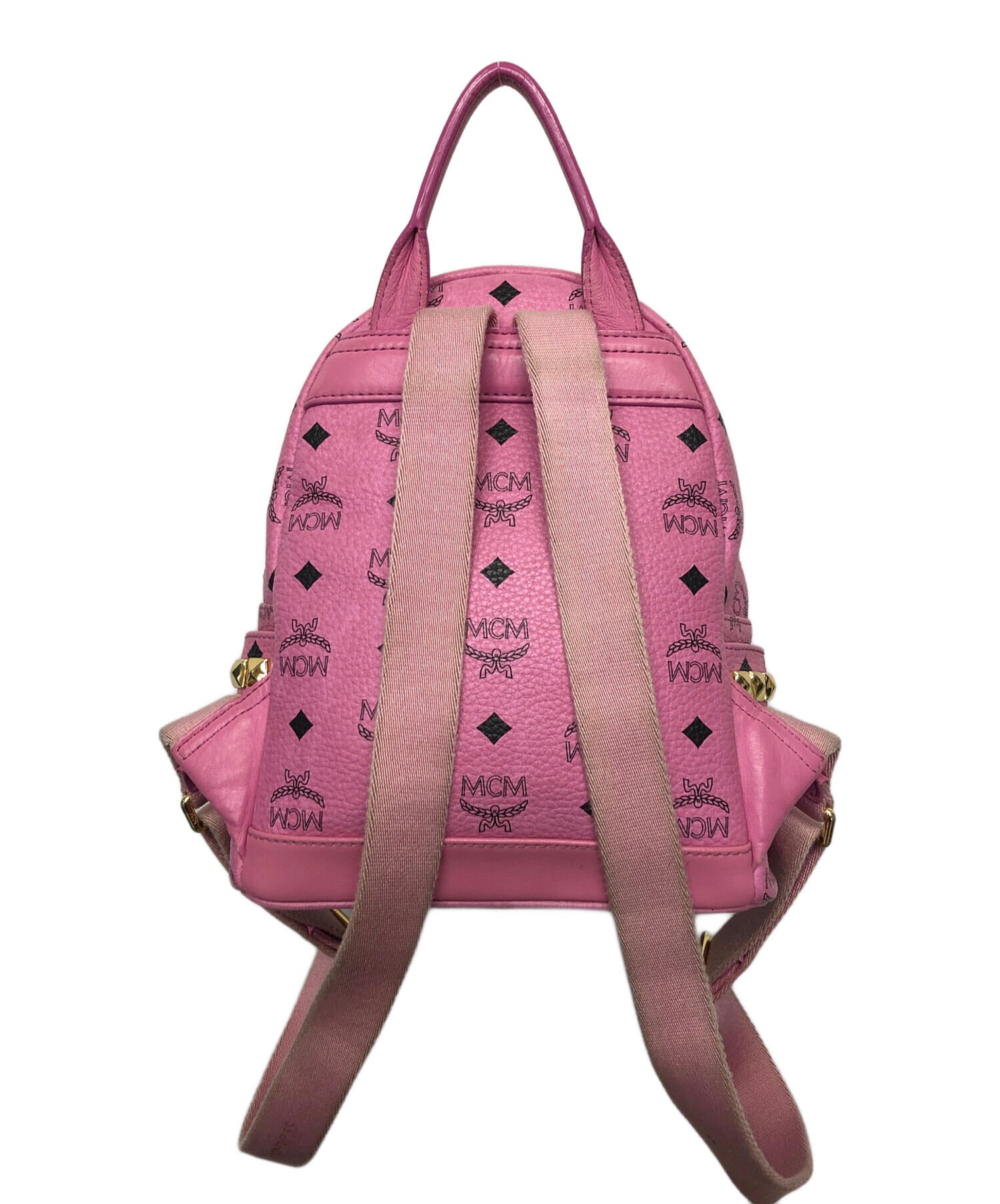 中古・古着通販】MCM (エムシーエム) スタッズリュック ピンク