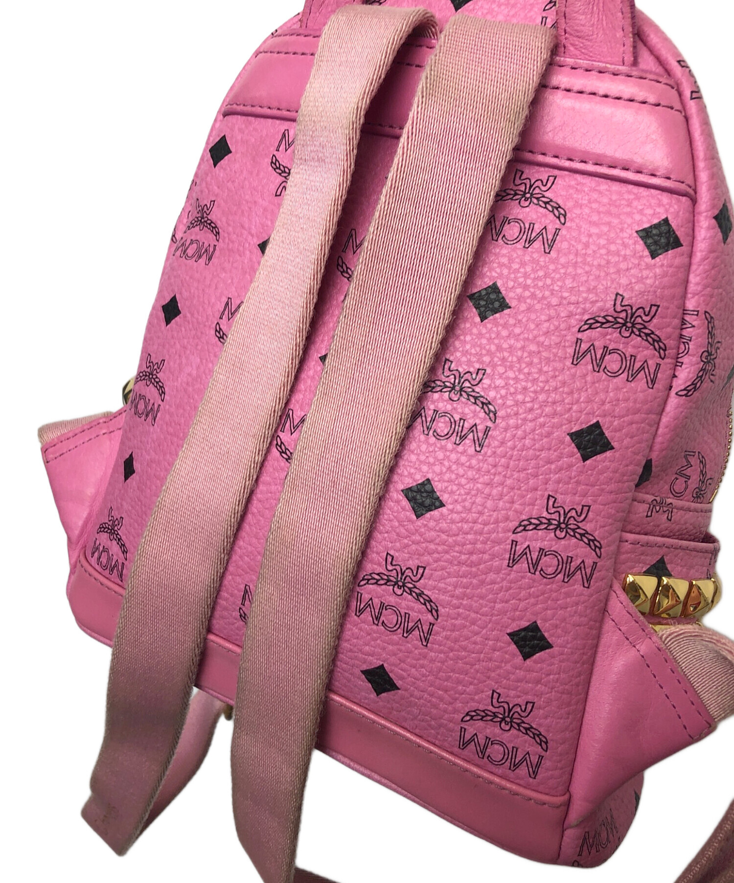 中古・古着通販】MCM (エムシーエム) スタッズリュック ピンク 