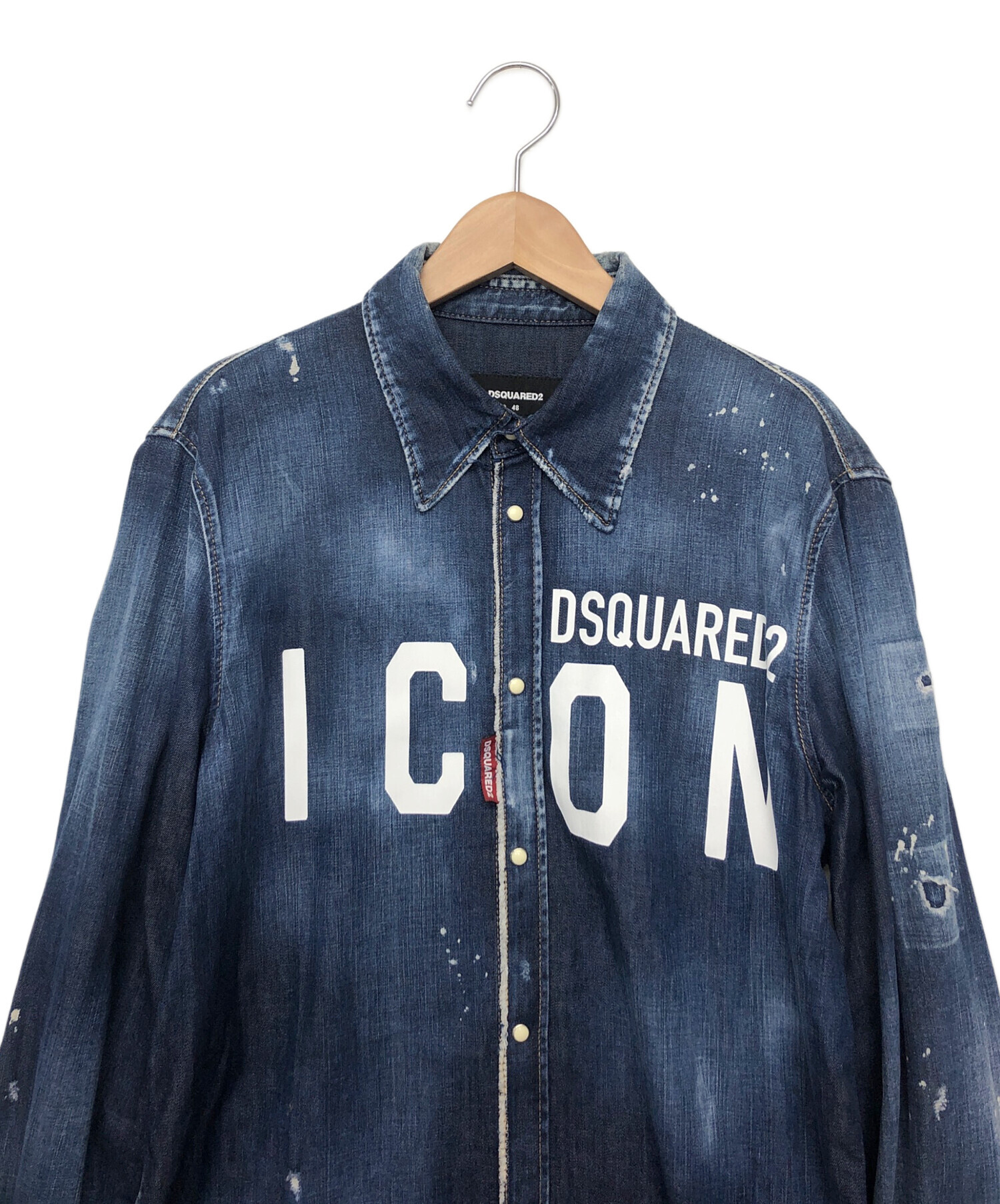 DSQUARED2 デニムシャツ 48サイズ 美中古 中古・古着通販】DSQUARED2 (ディースクエアード) デニムシャツ ブルー