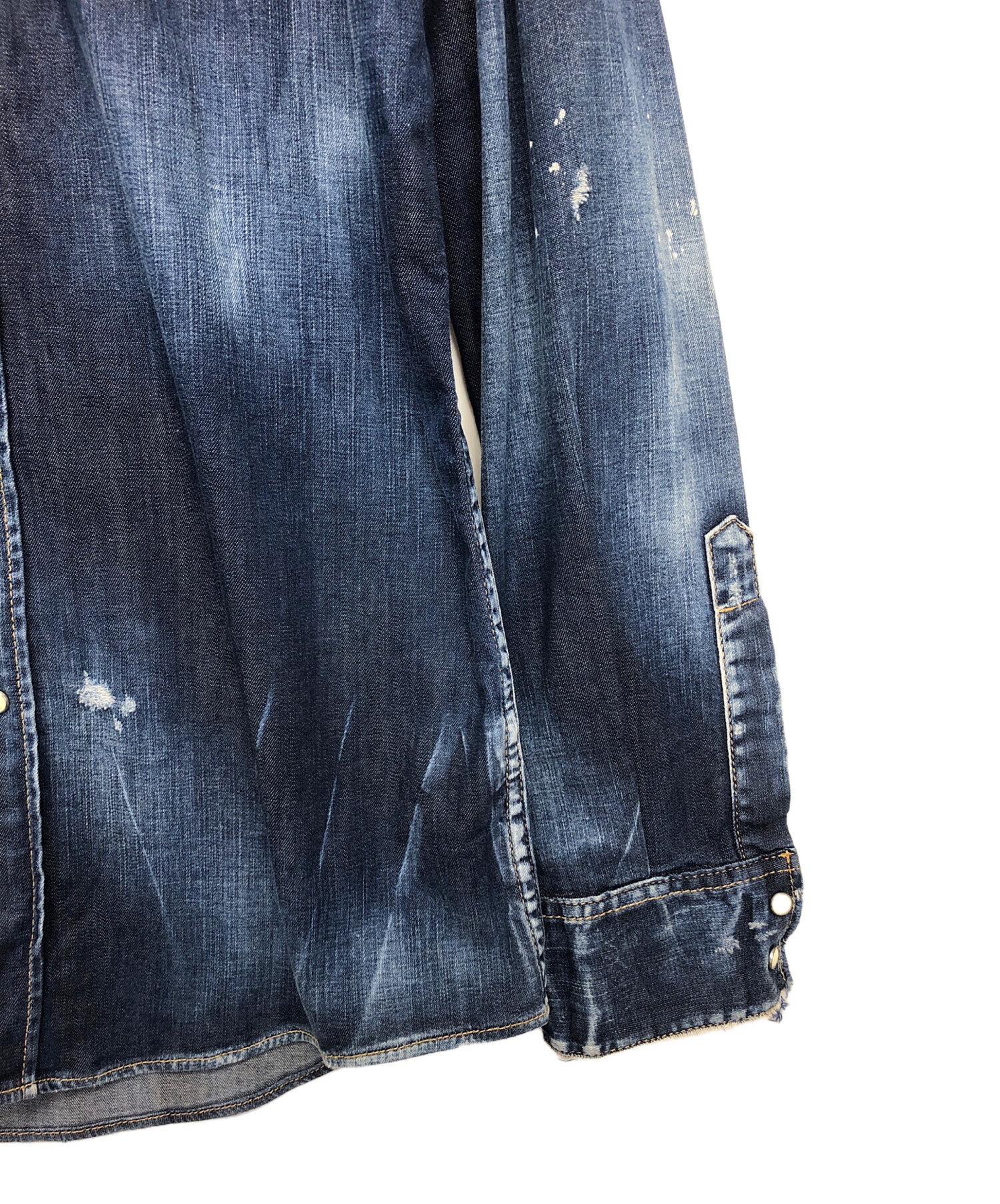 DSQUARED2 デニムシャツ 48サイズ 美中古 中古・古着通販】DSQUARED2 (ディースクエアード) デニムシャツ ブルー