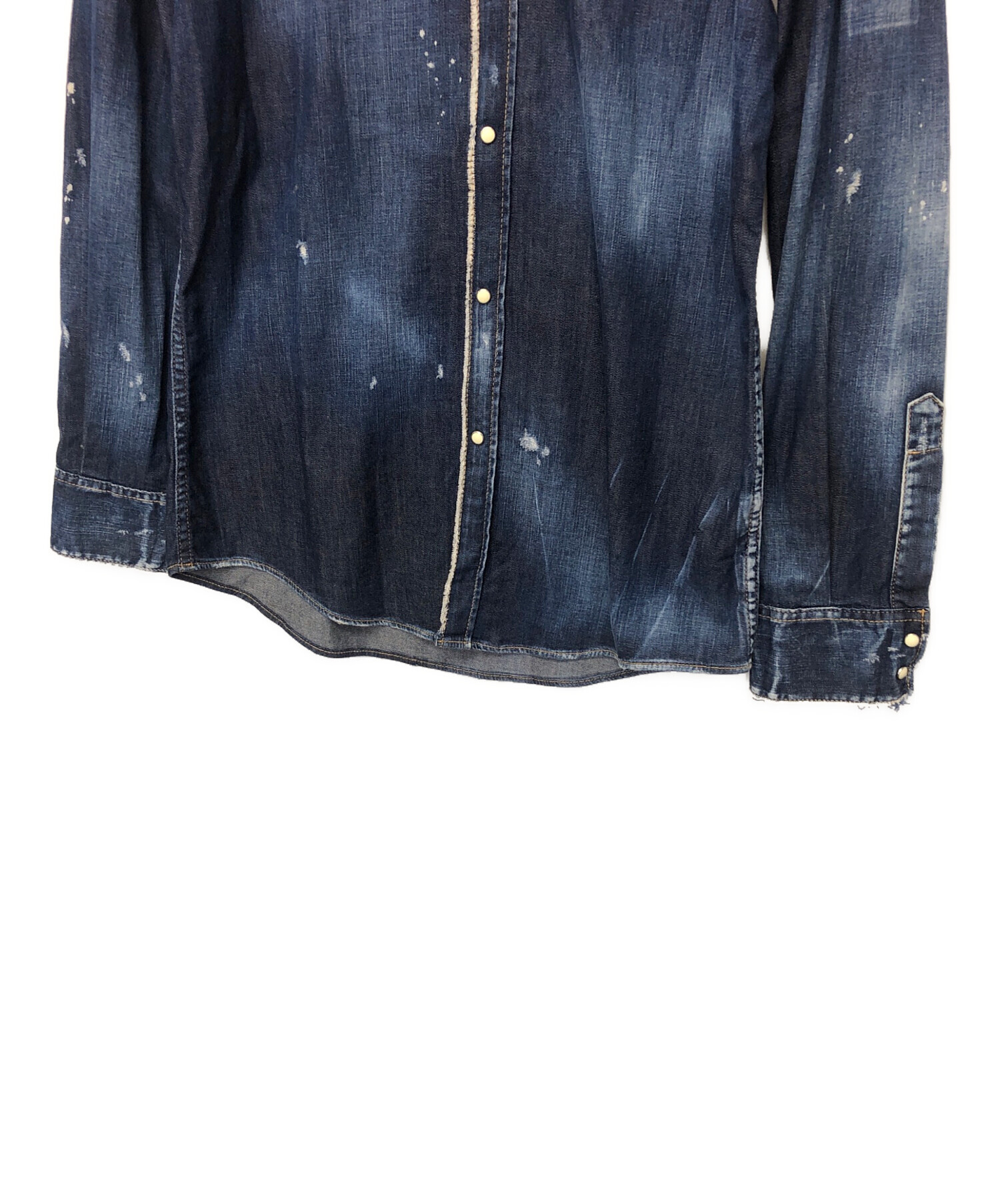 中古・古着通販】DSQUARED2 (ディースクエアード) デニムシャツ ブルー