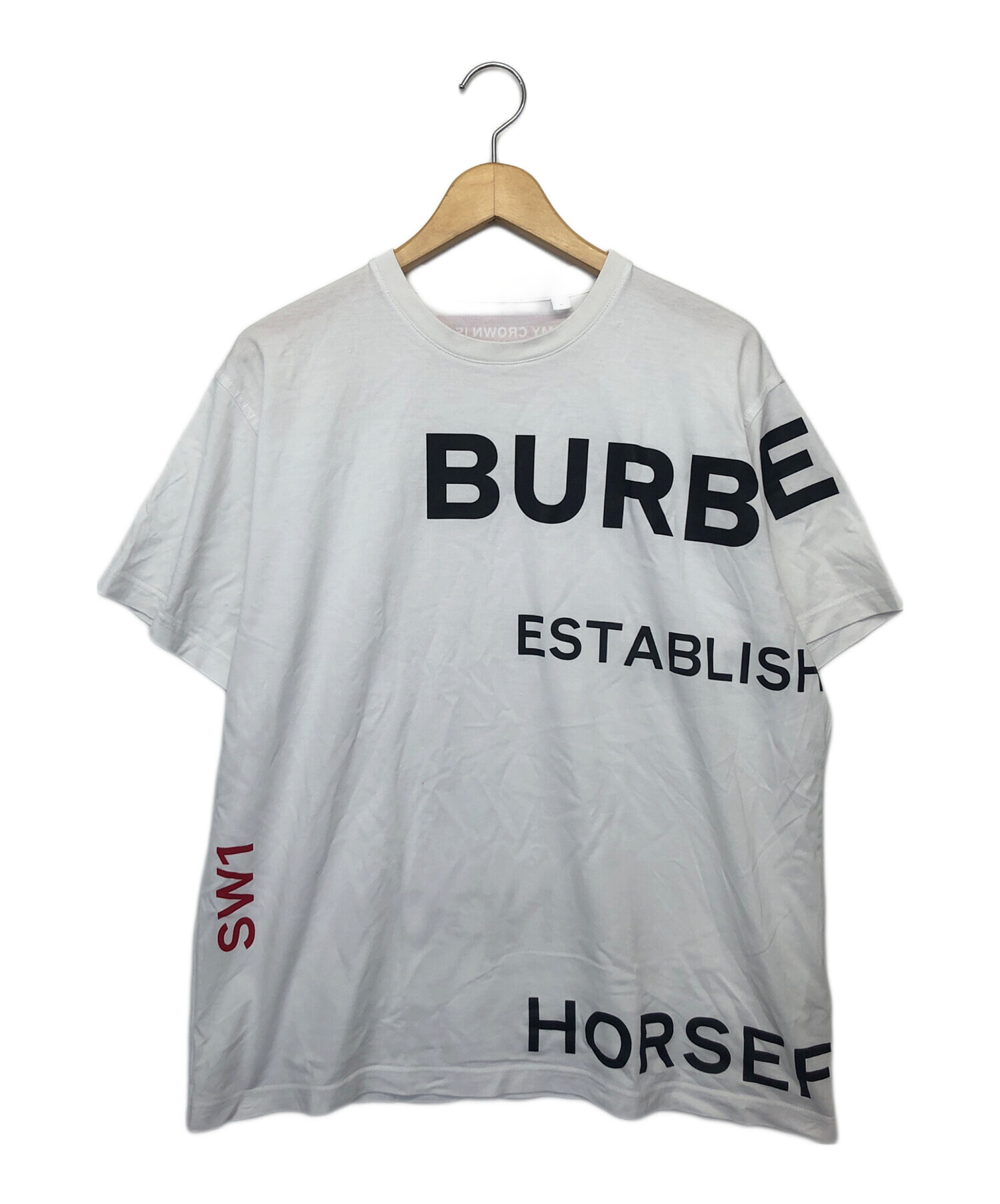 中古・古着通販】BURBERRY (バーバリー) 半袖Tシャツ ホワイト サイズ 
