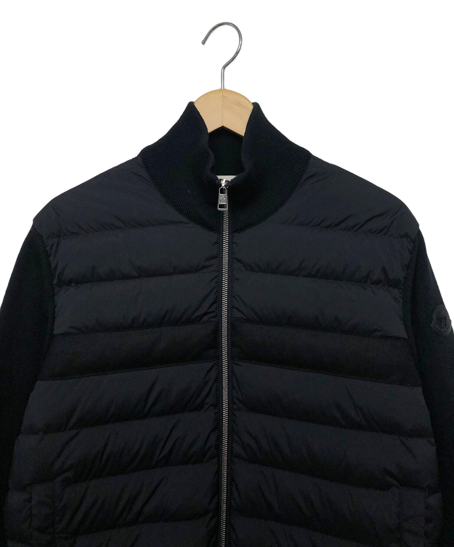 【未使用】 MONCLER モンクレールダウンニット切り替え素材黒XS MONCLER モンクレール ダウンジャケット ニット切替 – REKNOW