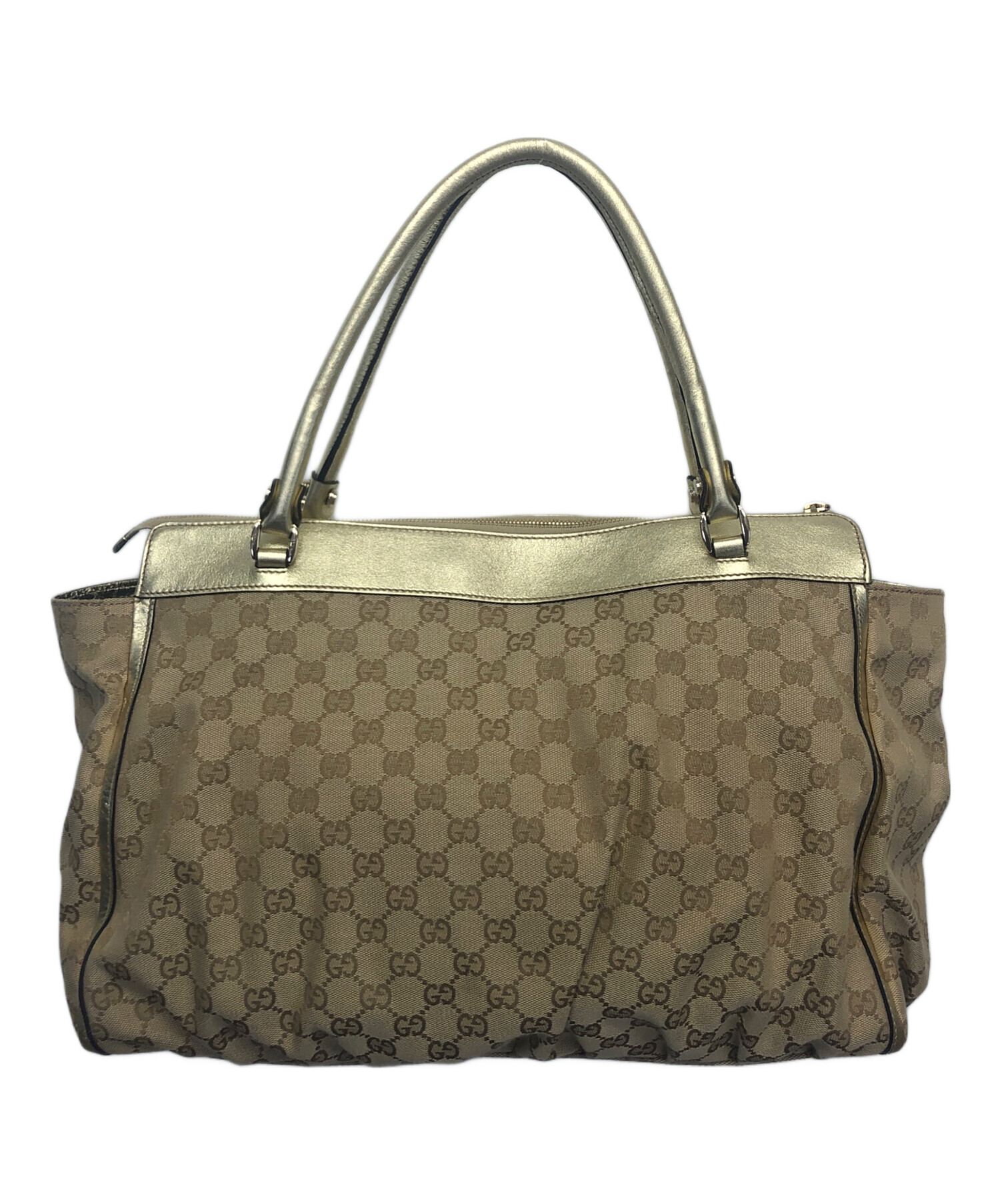 中古・古着通販】GUCCI (グッチ) GGキャンバス ベージュ×ゴールド
