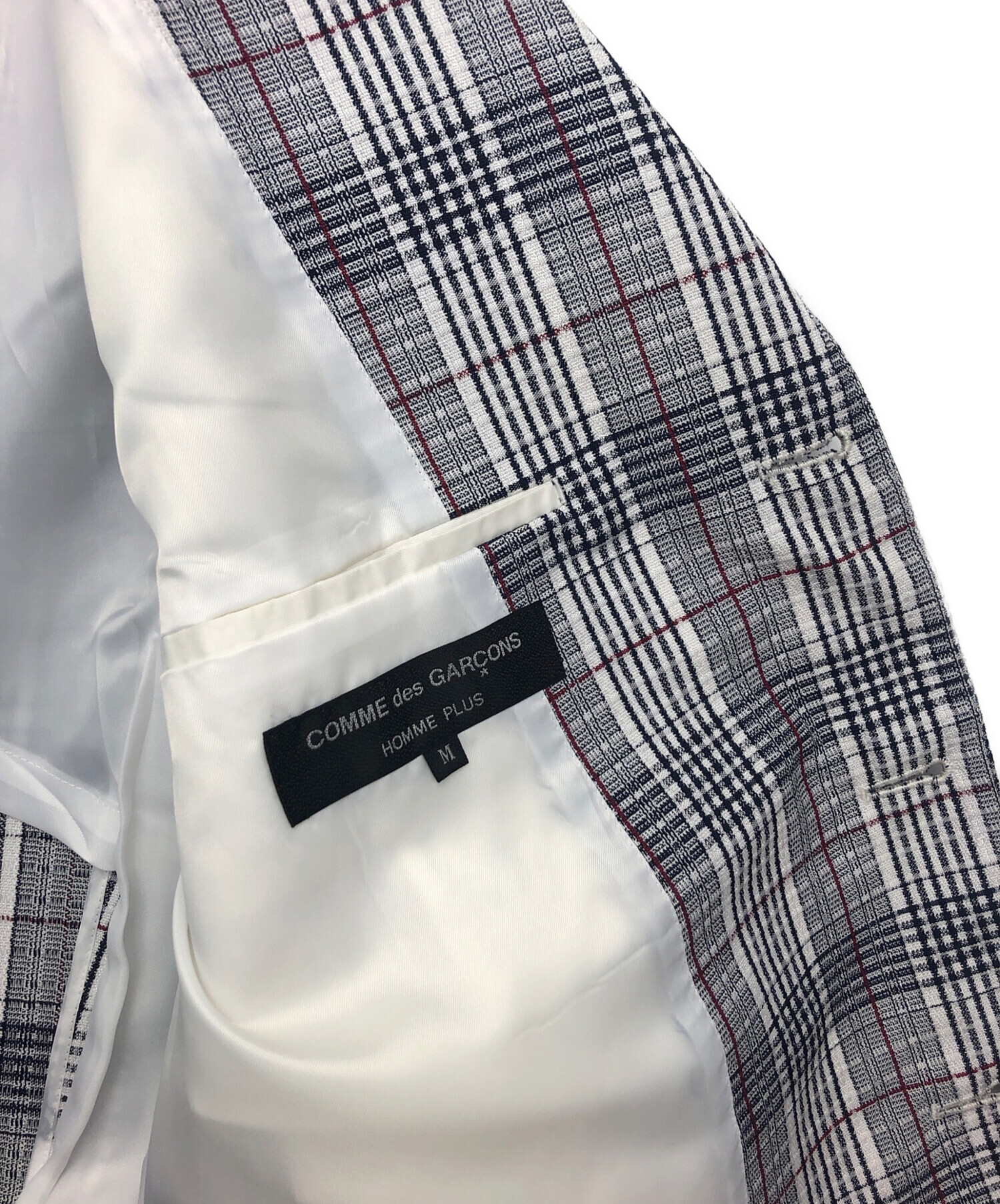 【ヴィンテージ】90s コムデギャルソンオムプリュス チェック テーラード M COMME des GARCONS（チェック ・ テーラードジャケット）のフリマ