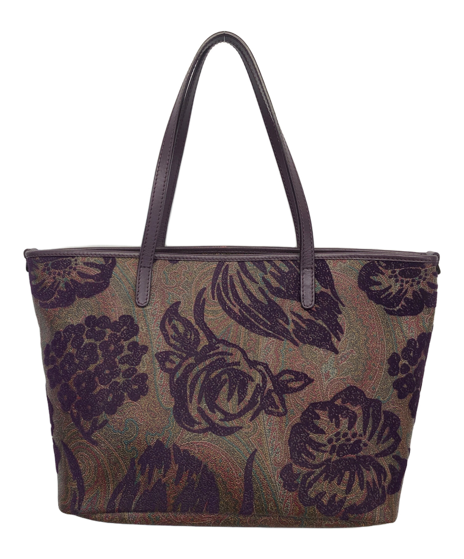 中古・古着通販】ETRO (エトロ) トートバッグ オリーブ×パープル 