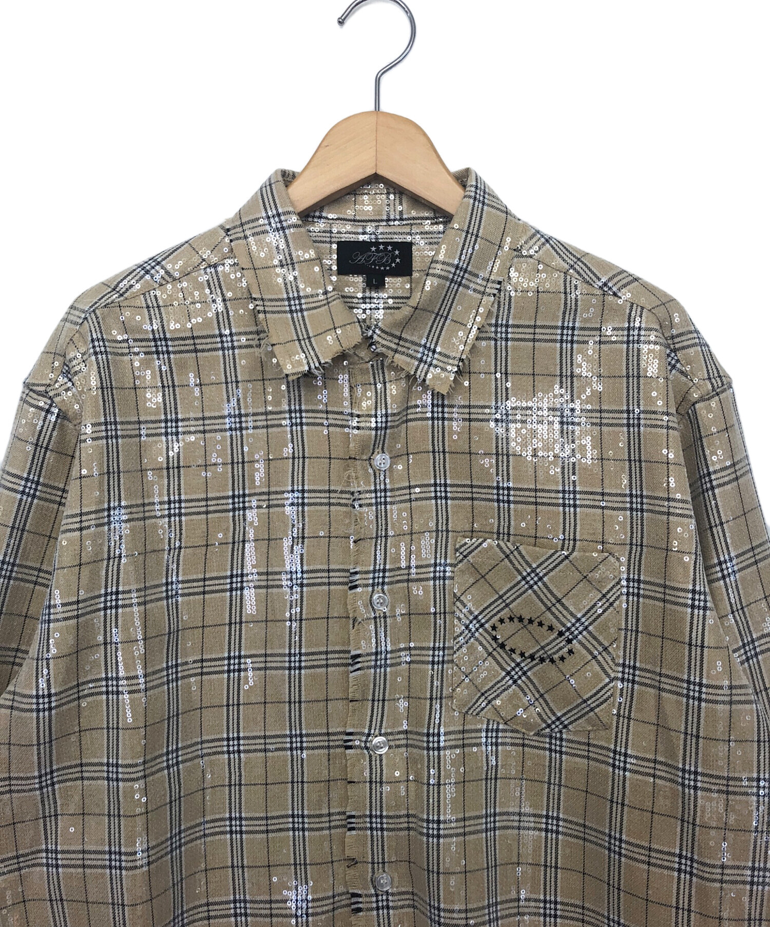 中古・古着通販】AFB (エーエフビー) spangle shirts ベージュ サイズ