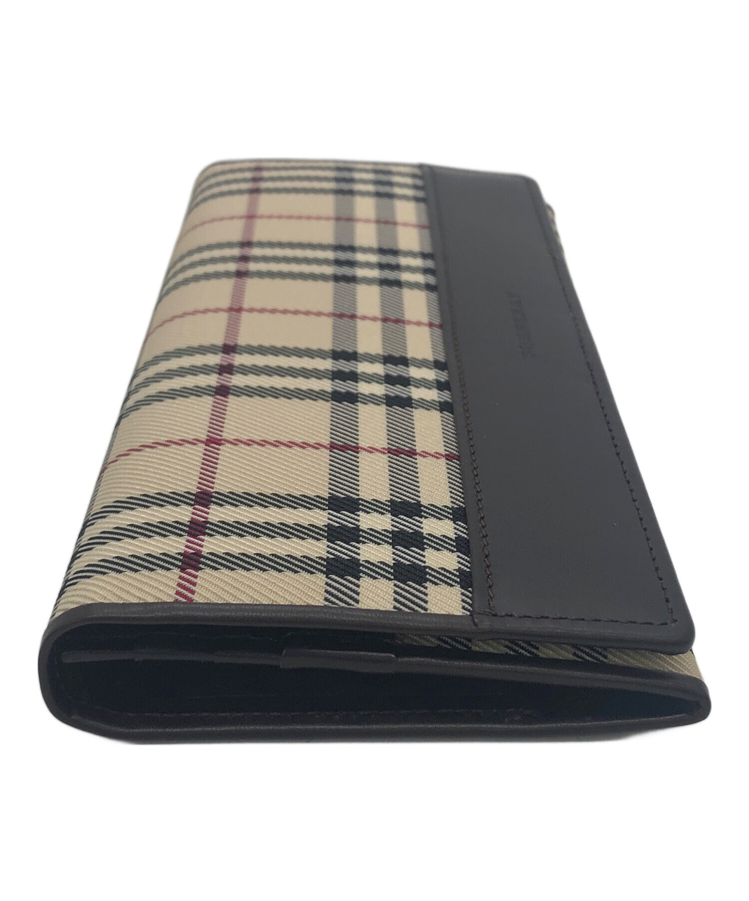 中古・古着通販】BURBERRY (バーバリー) ノバチェック 長財布 ブラウン 