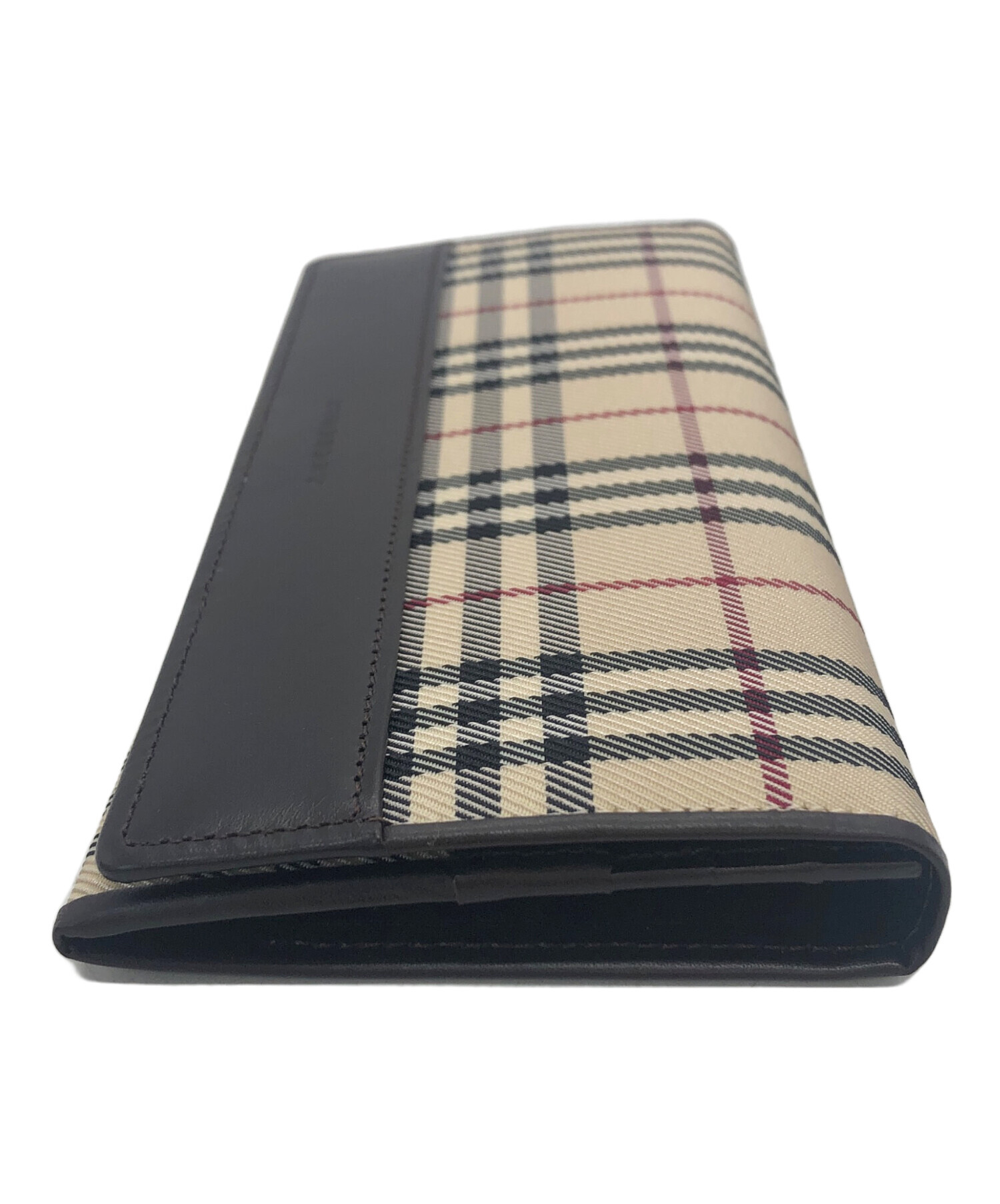 中古・古着通販】BURBERRY (バーバリー) ノバチェック 長財布 ブラウン 