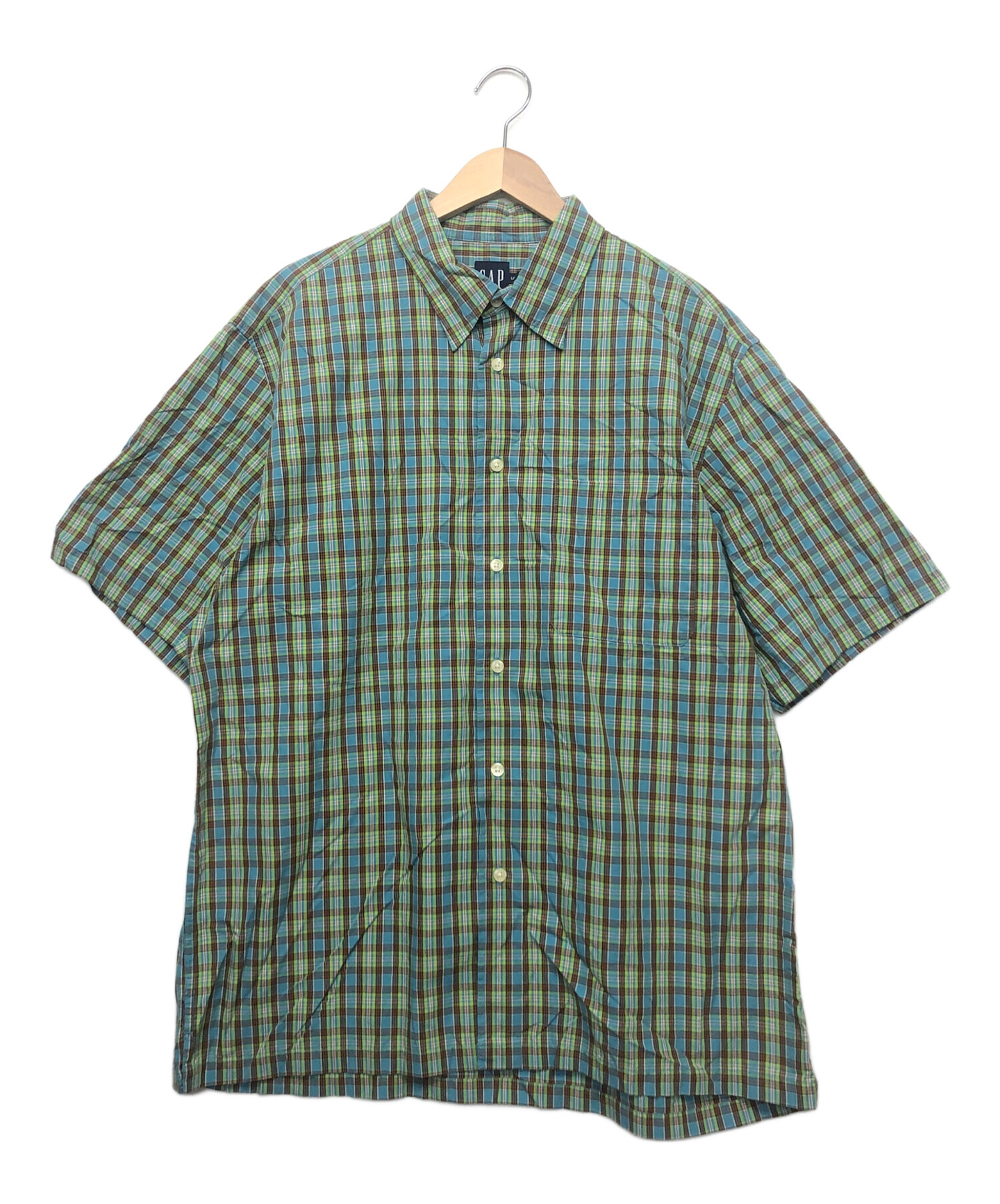 中古・古着通販】GAP (ギャップ) 半袖チェックシャツ マルチカラー 