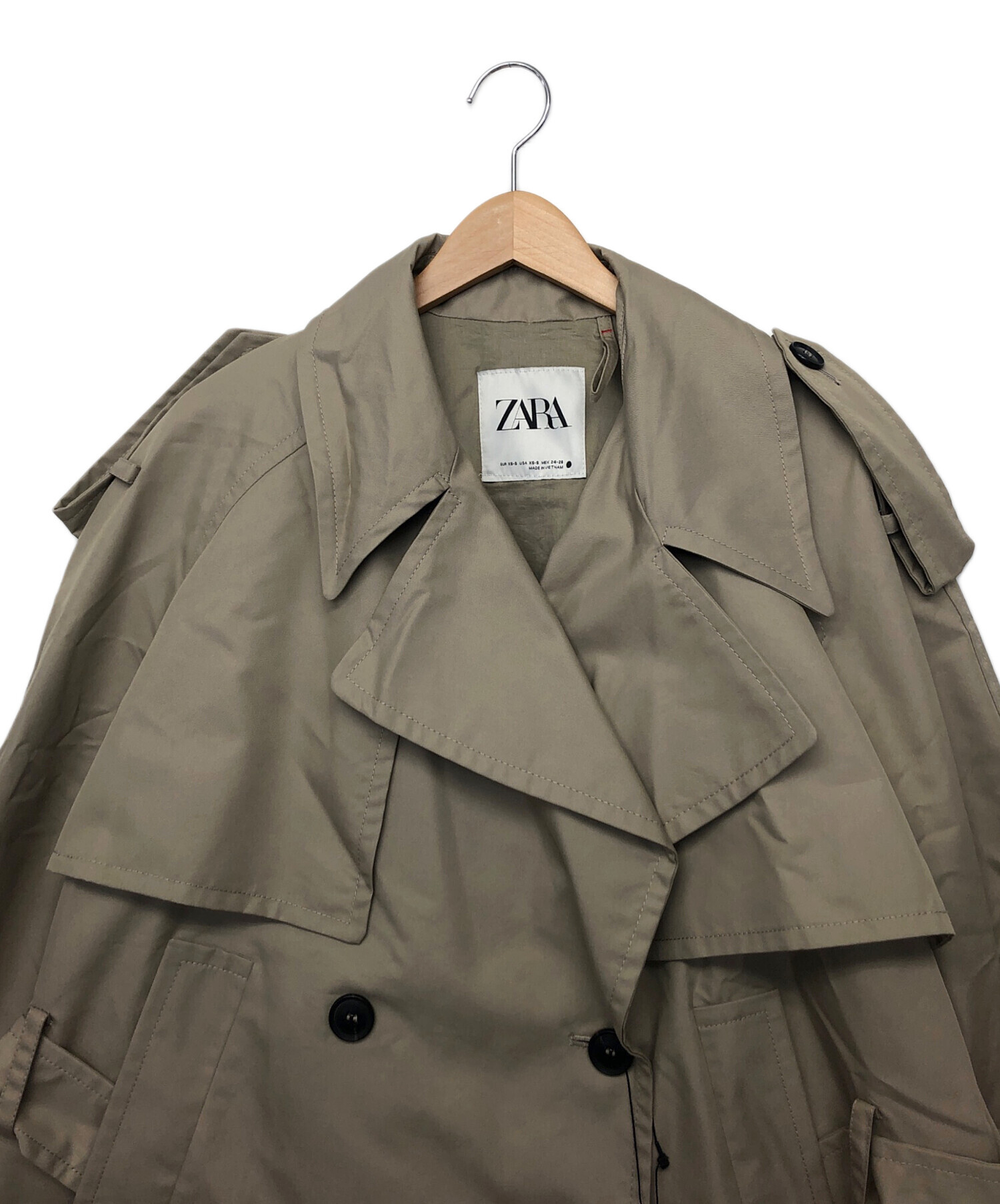 中古・古着通販】ZARA (ザラ) ショートコート ベージュ サイズ:XS-S