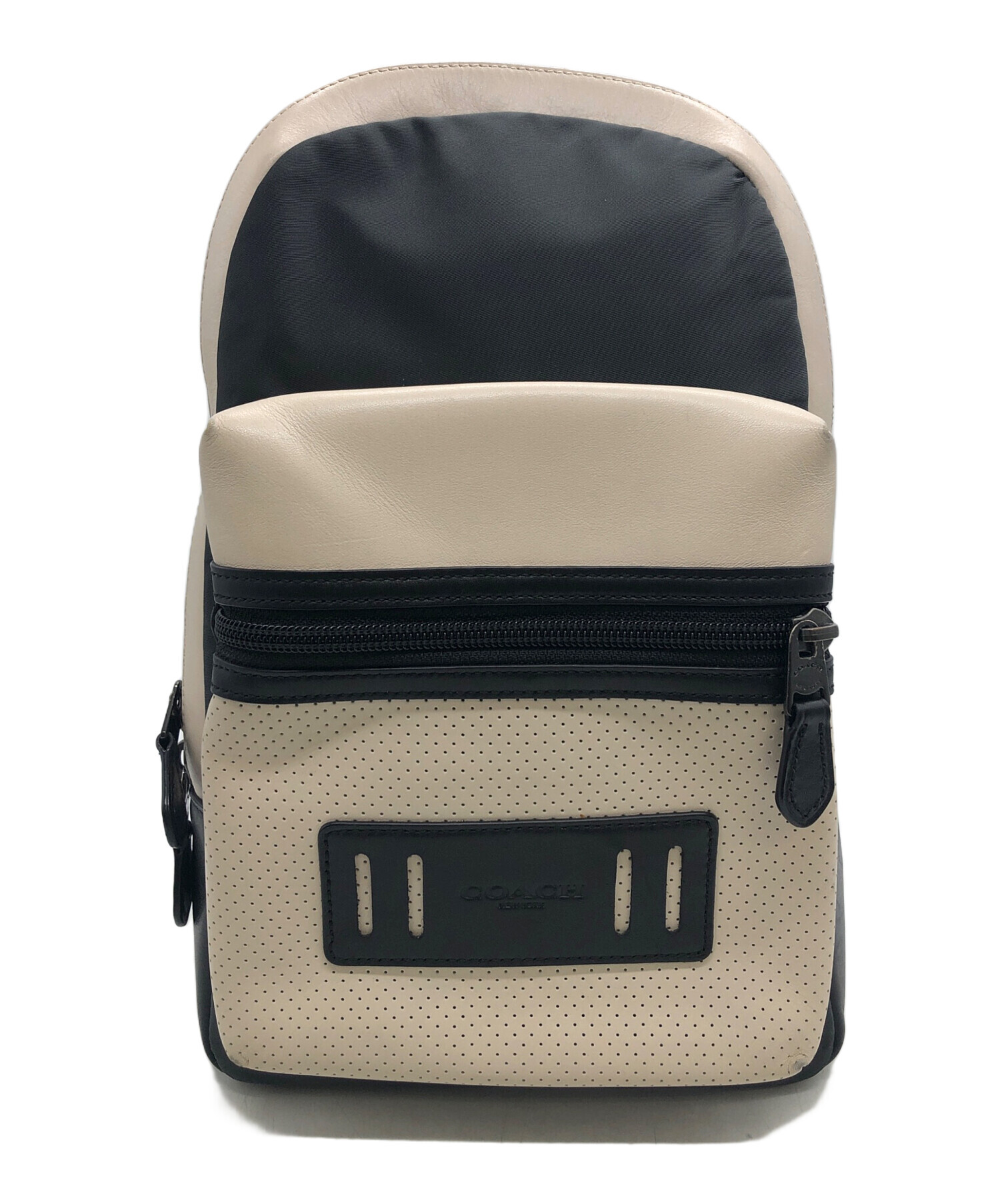中古・古着通販】COACH (コーチ) ボディーバッグ ブラック×ベージュ 